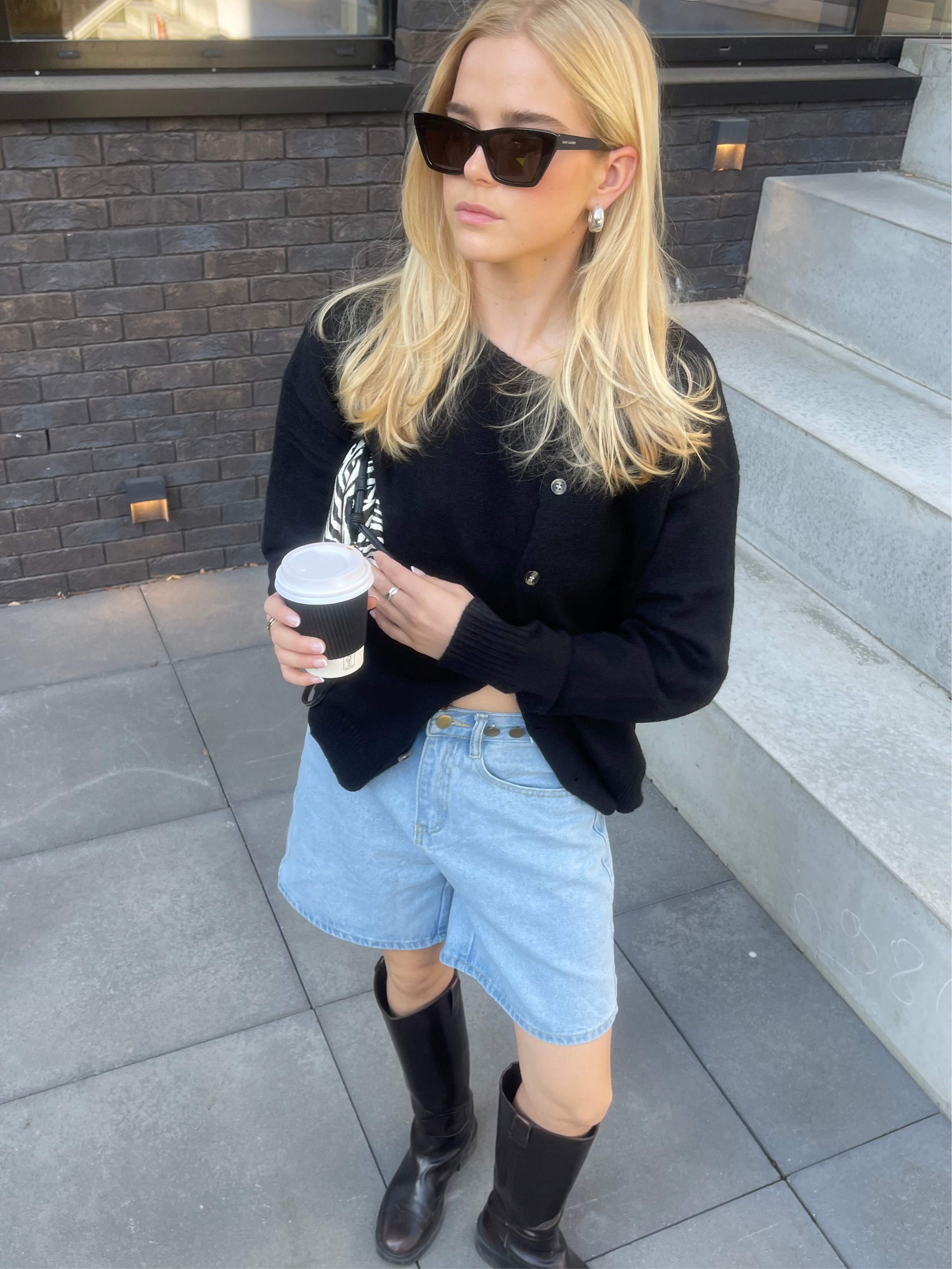 Pearl | Buttoned Bermuda Denim Shorts