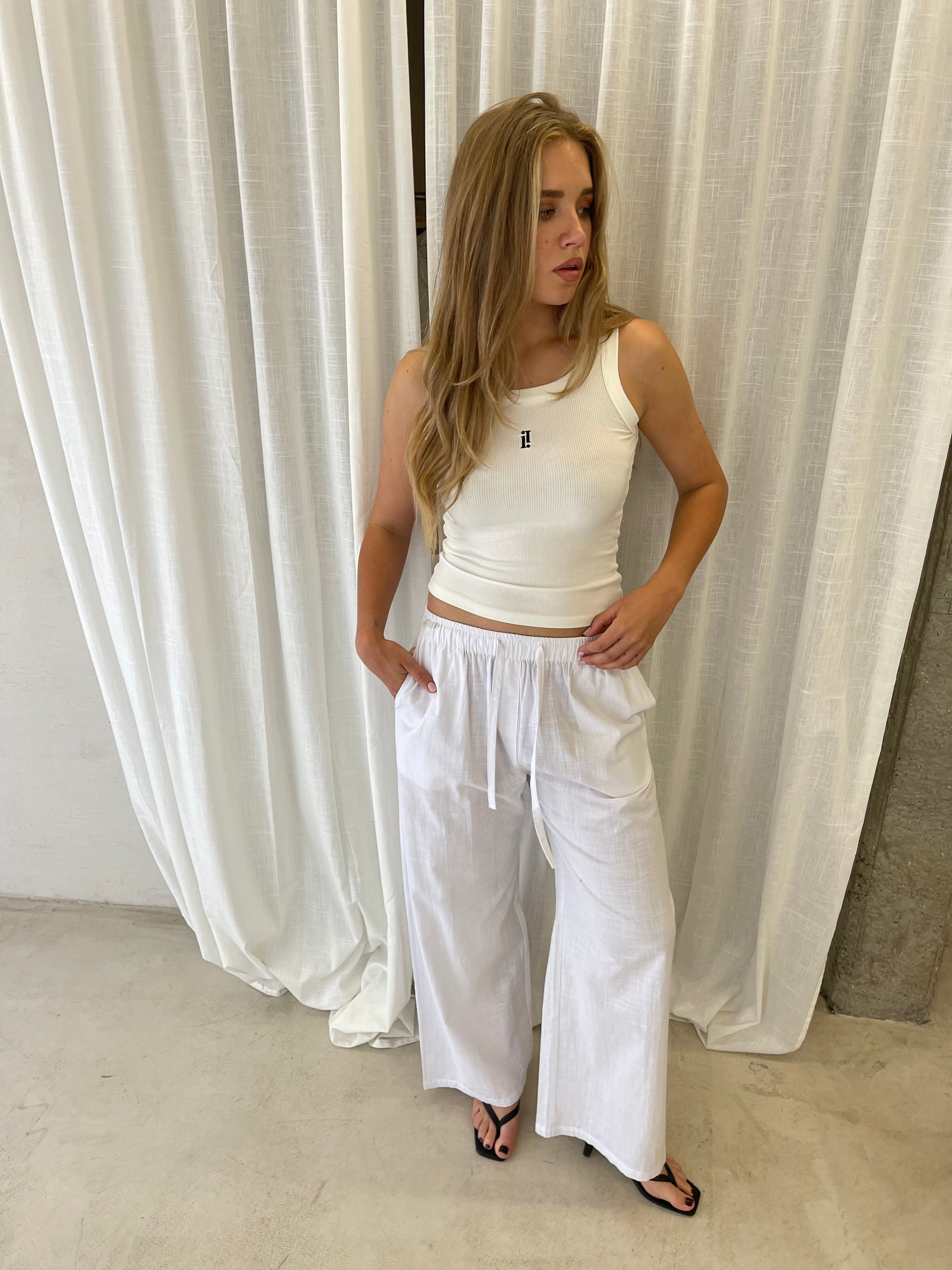 Miisto Logo Embroidery Top White
