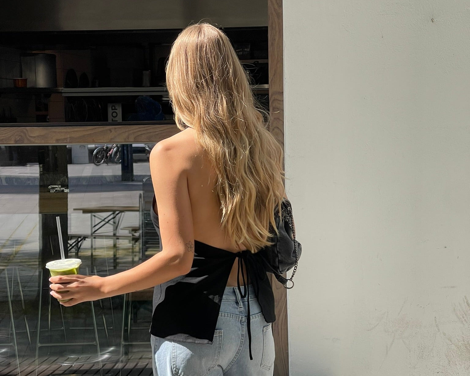 Sandy | Linen Open Back Set Black