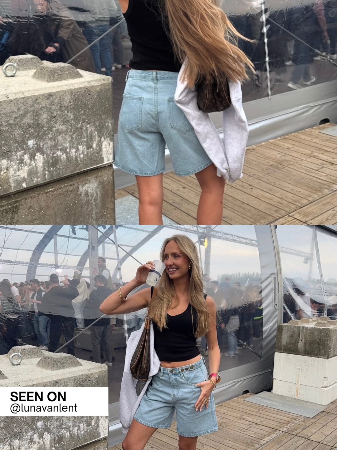 Pearl | Buttoned Bermuda Denim Shorts