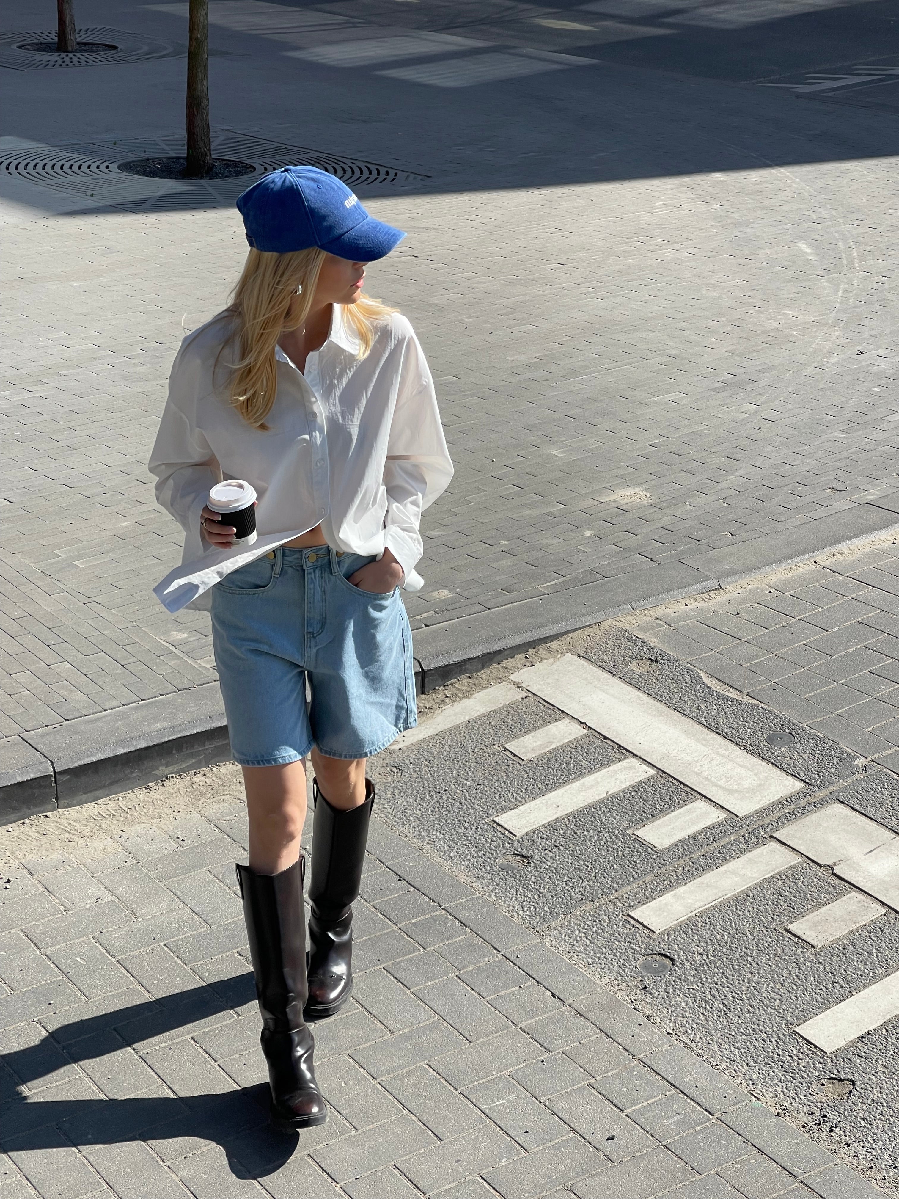 Pearl | Buttoned Bermuda Denim Shorts