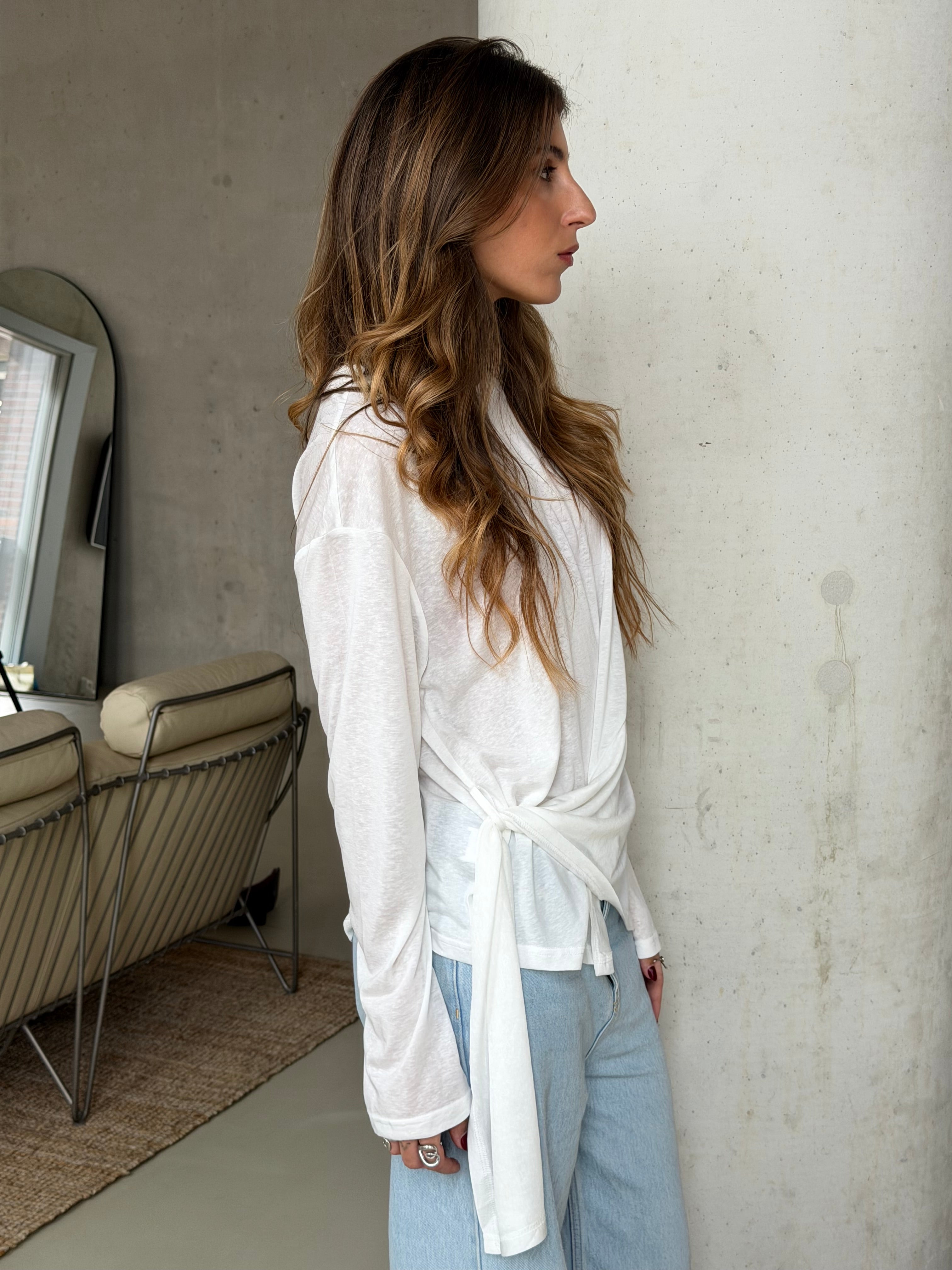 Axel | Side Tied Shirt White