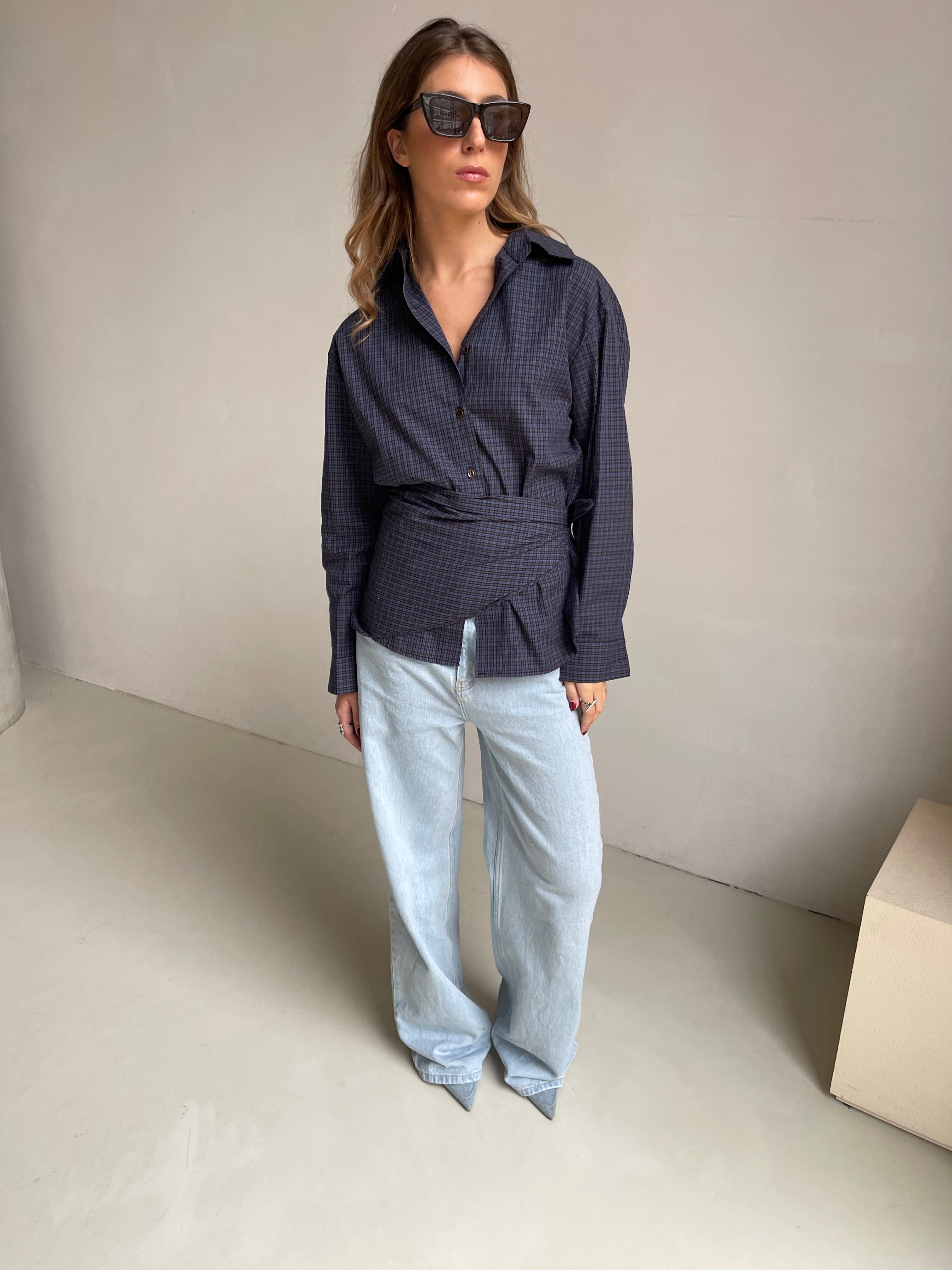 Archer | Striped Shirt With Scarf