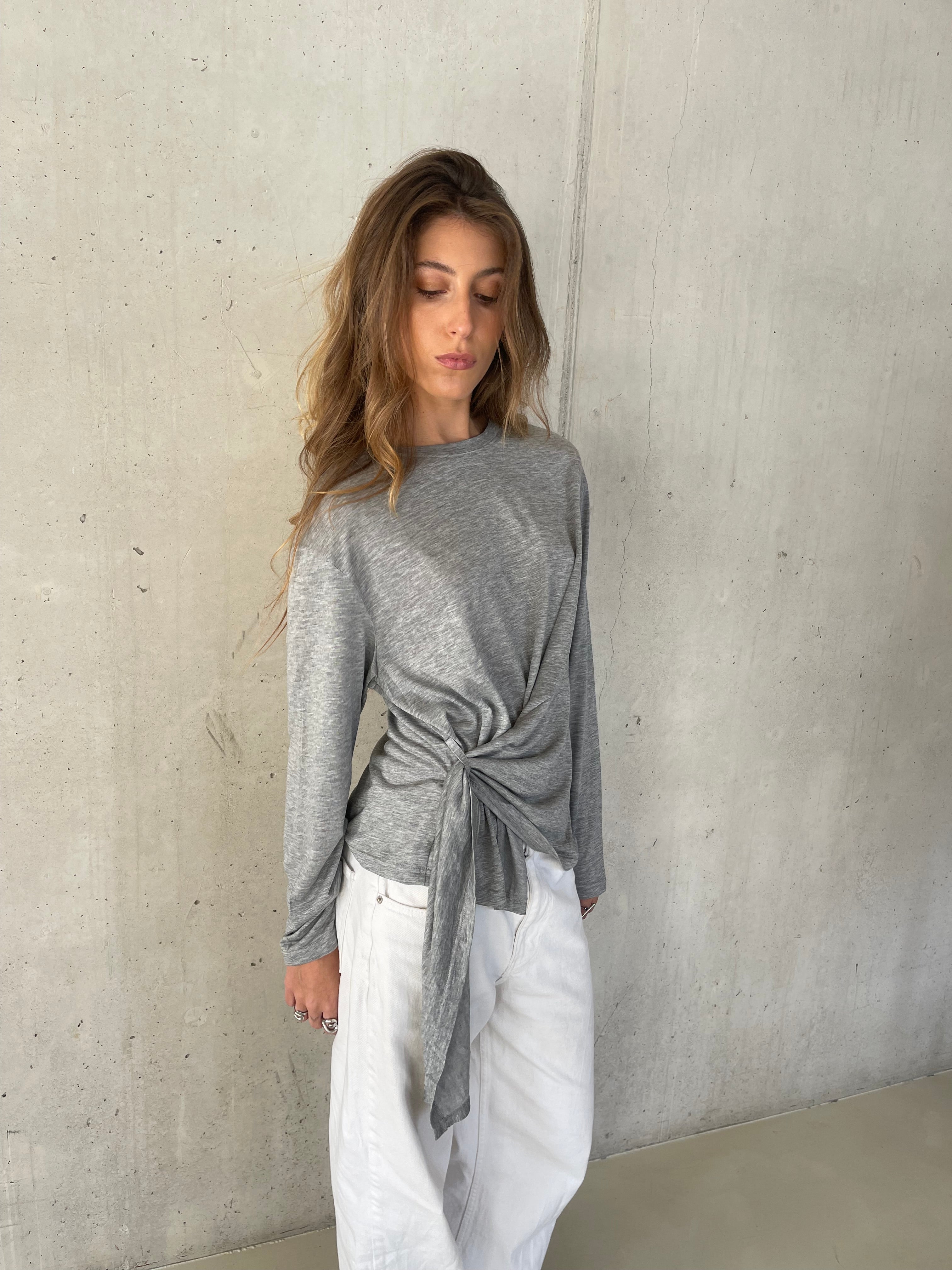 Axel | Side Tied Shirt Grey