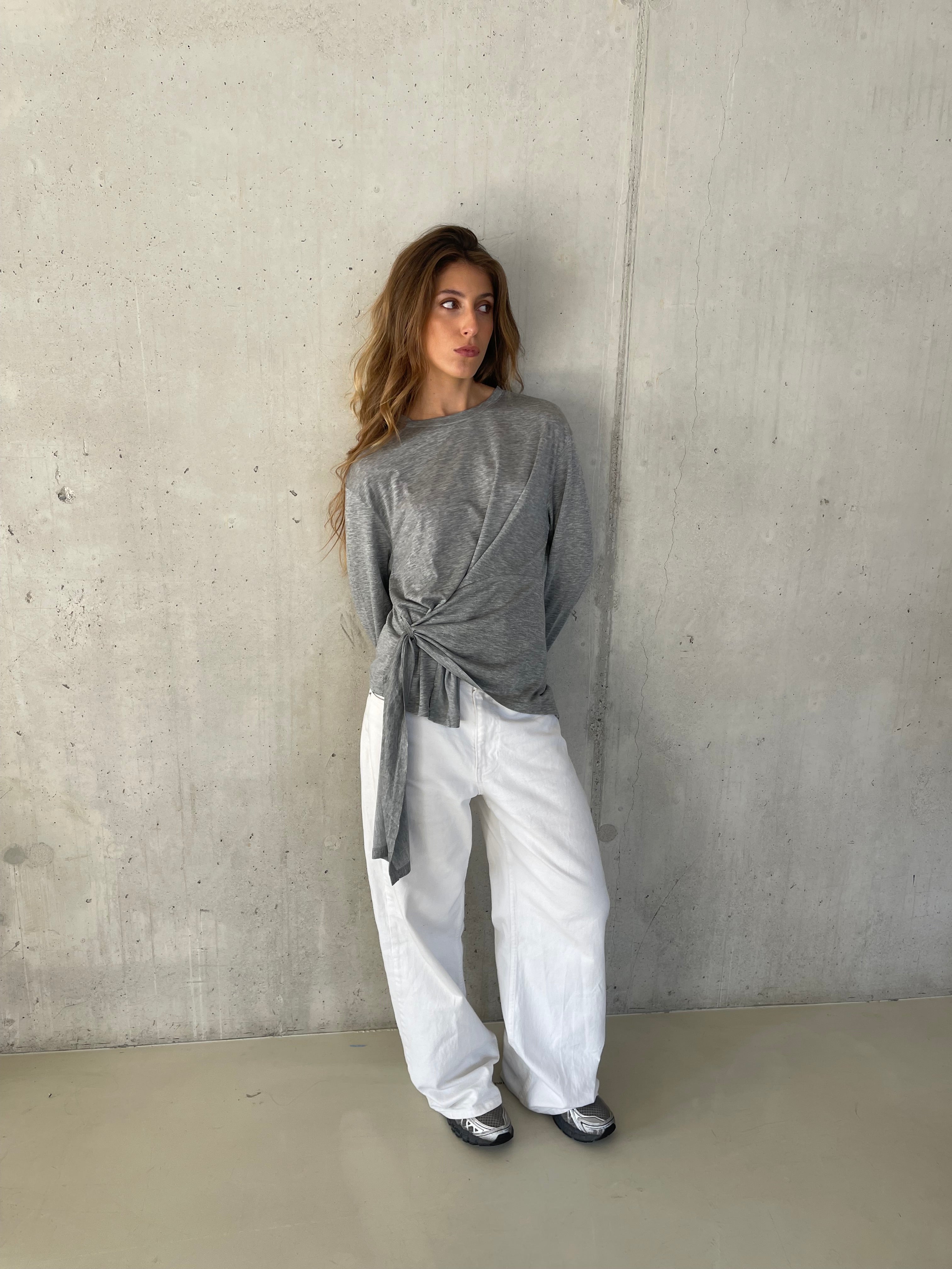 Axel | Side Tied Shirt Grey