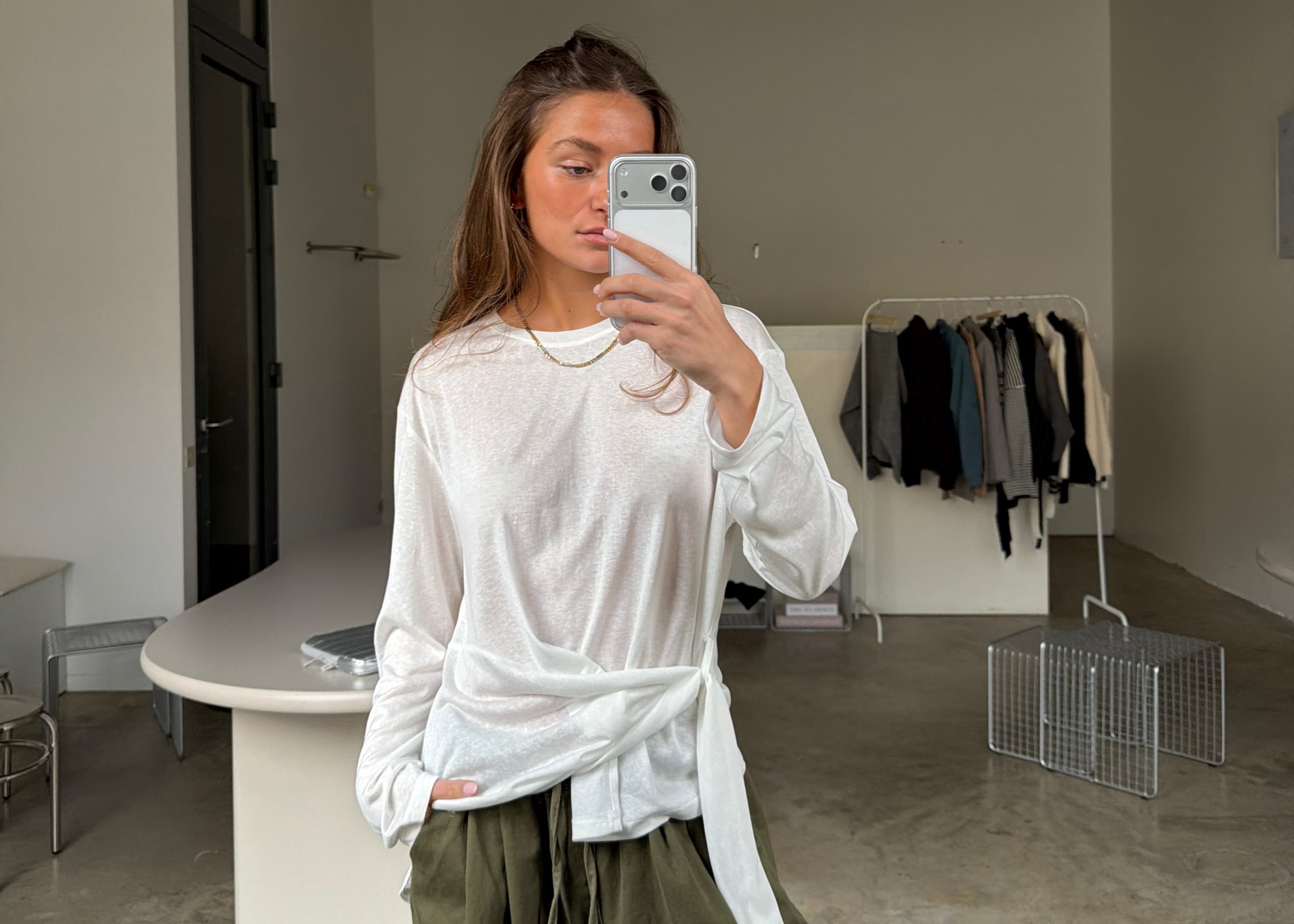 Axel | Side Tied Shirt White