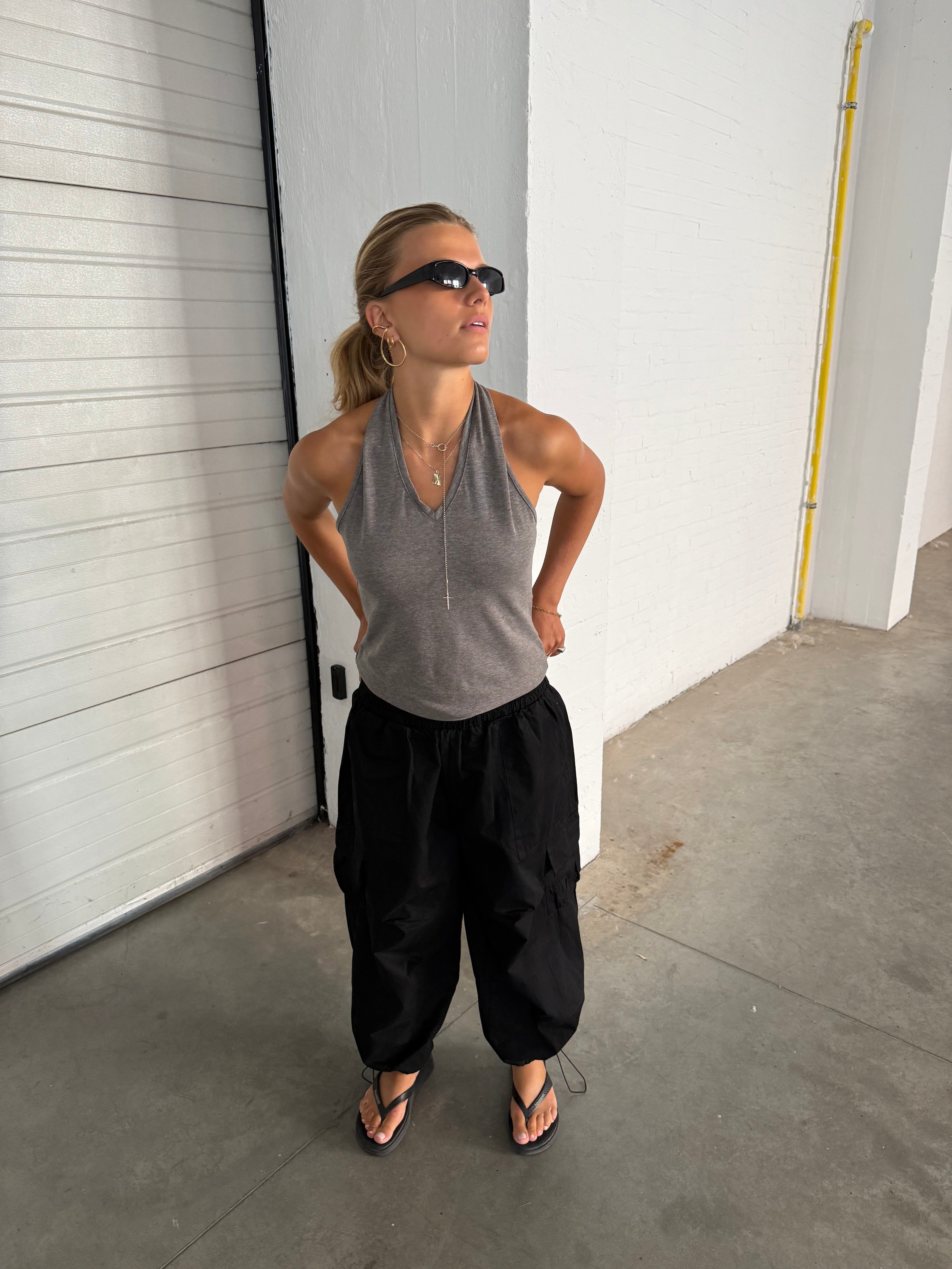 Porter | Balloon Track Cargo Pants - Black