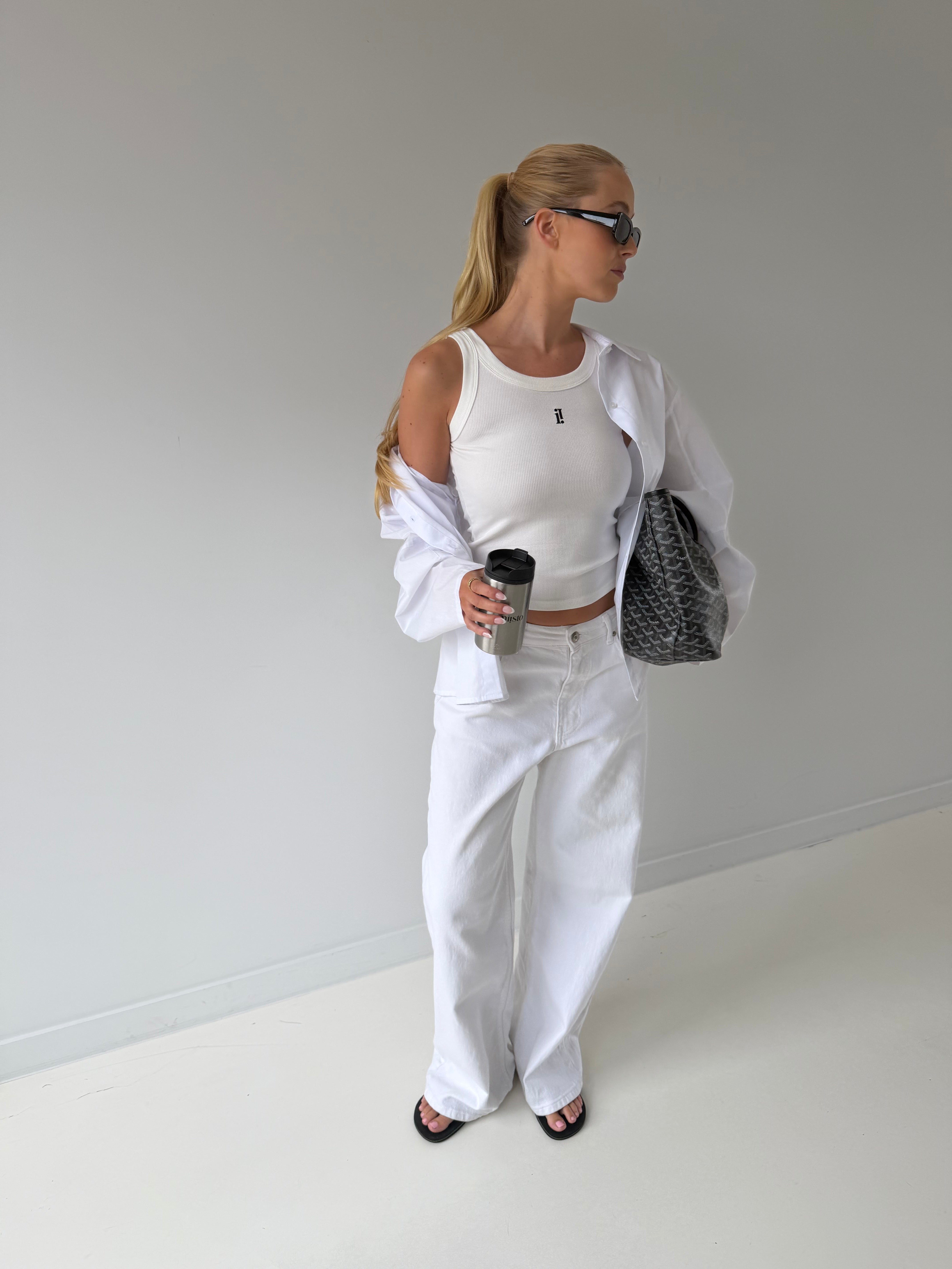 Miisto Logo Embroidery Top White
