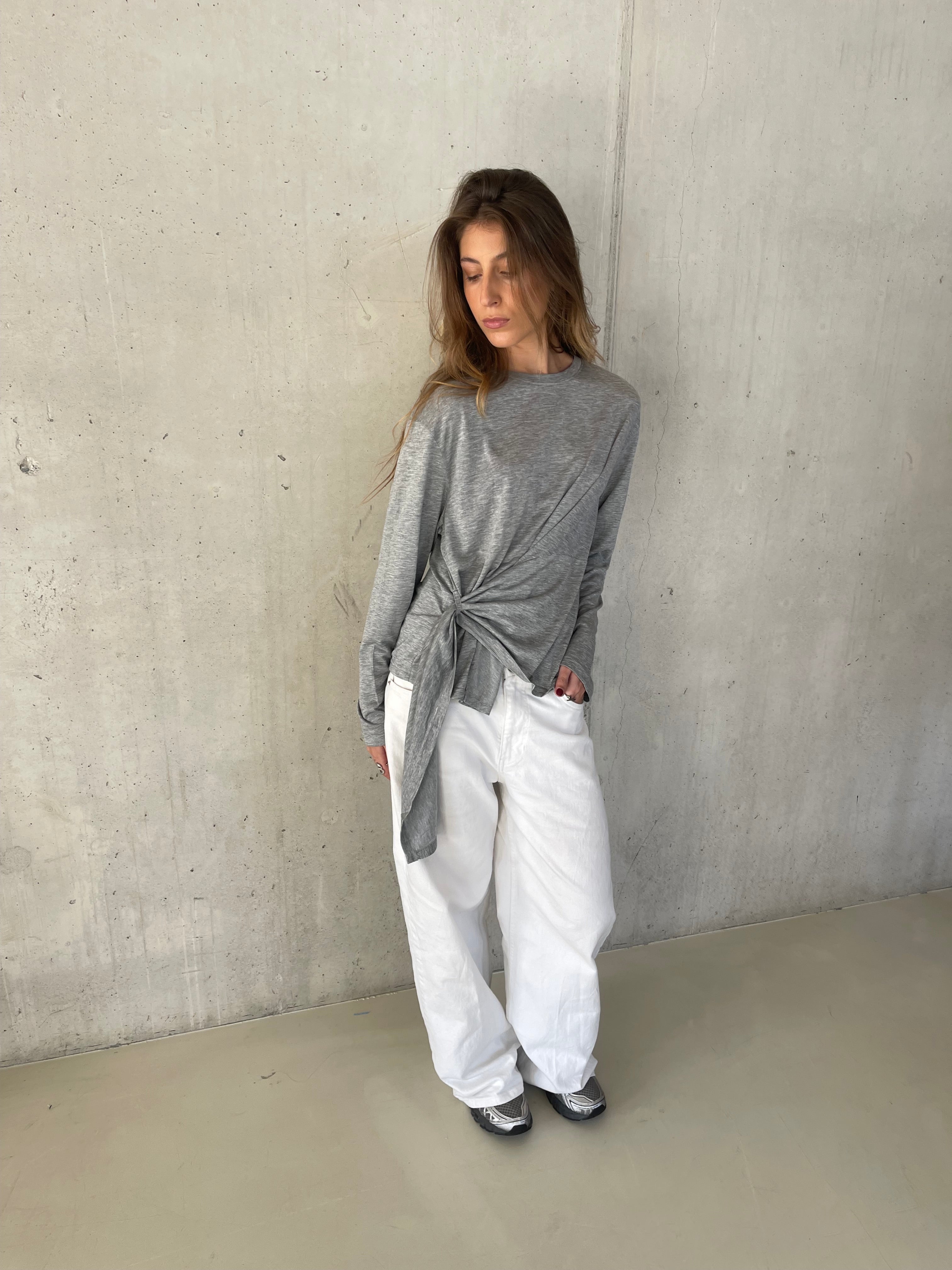 Axel | Side Tied Shirt Grey