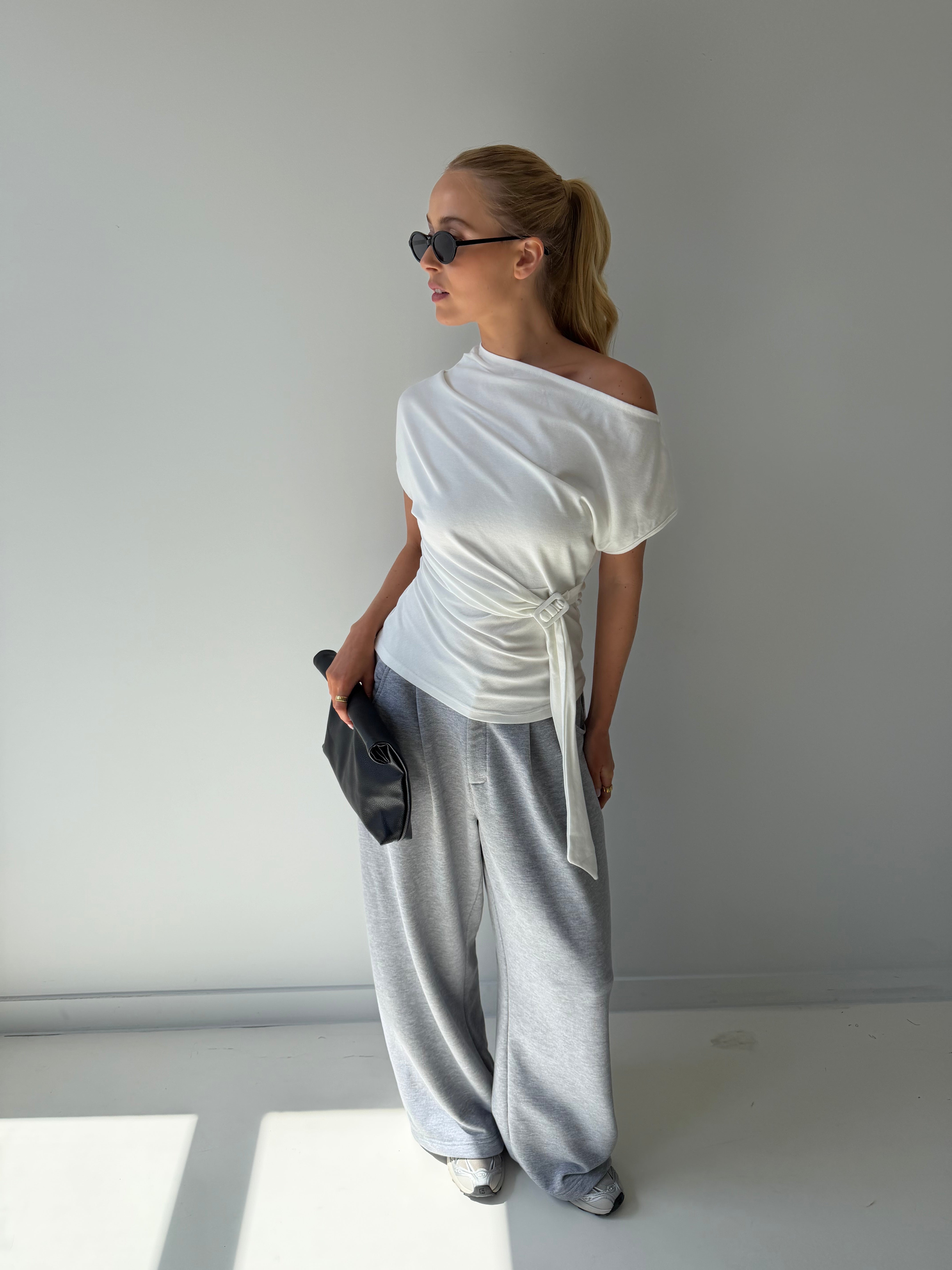 Ary | Belted Top White