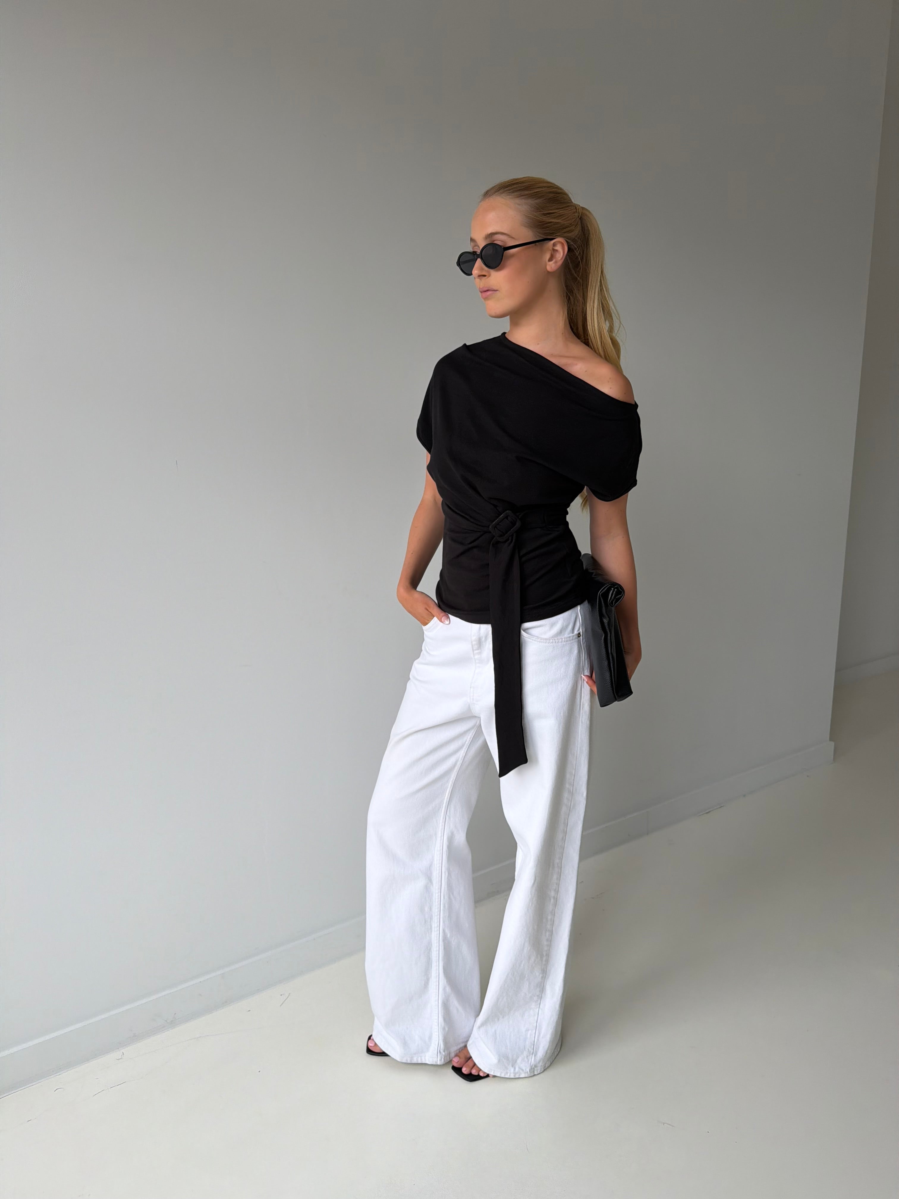 Ary | Belted Top Black