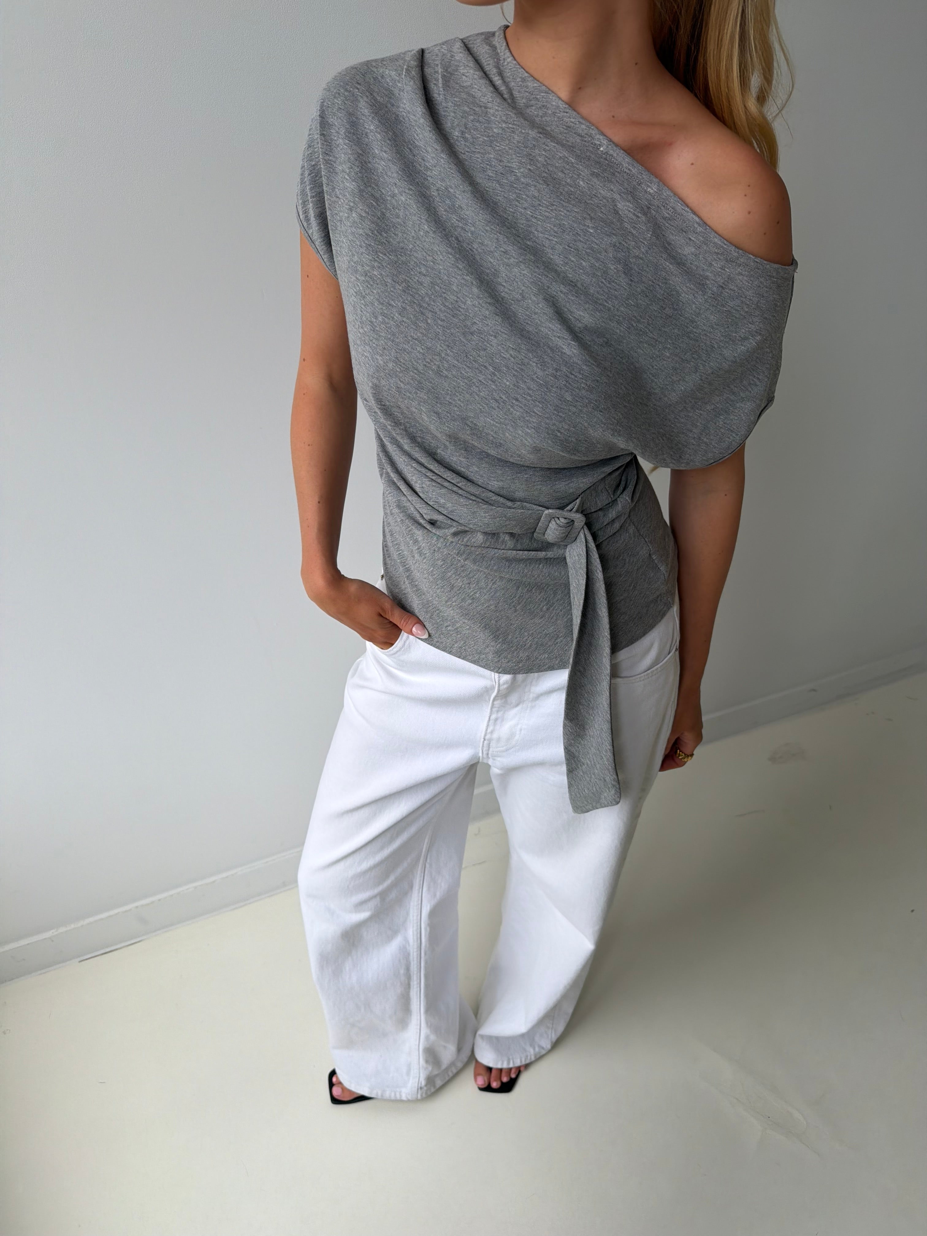 Ary | Belted Top Grey