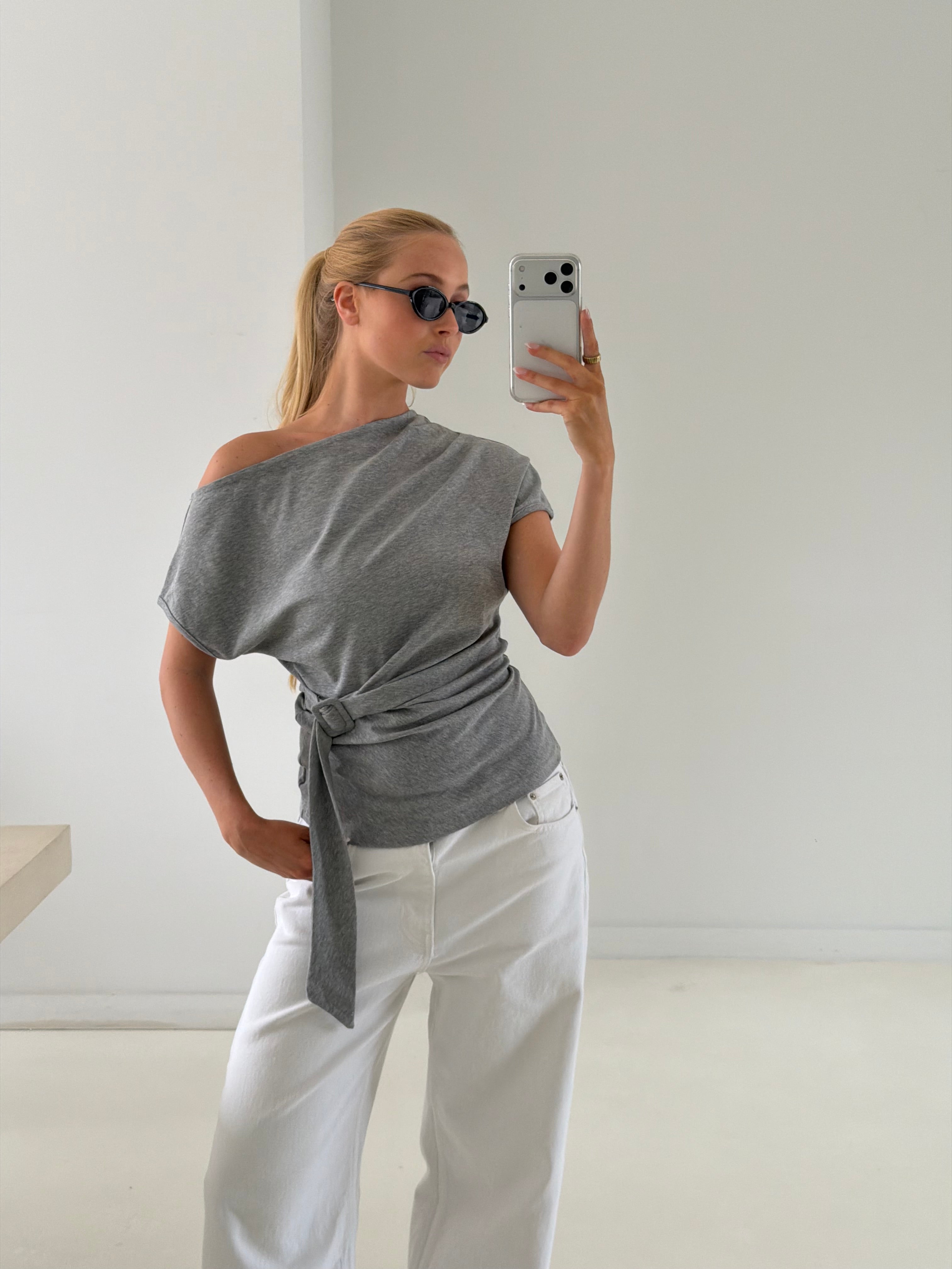 Ary | Belted Top Grey