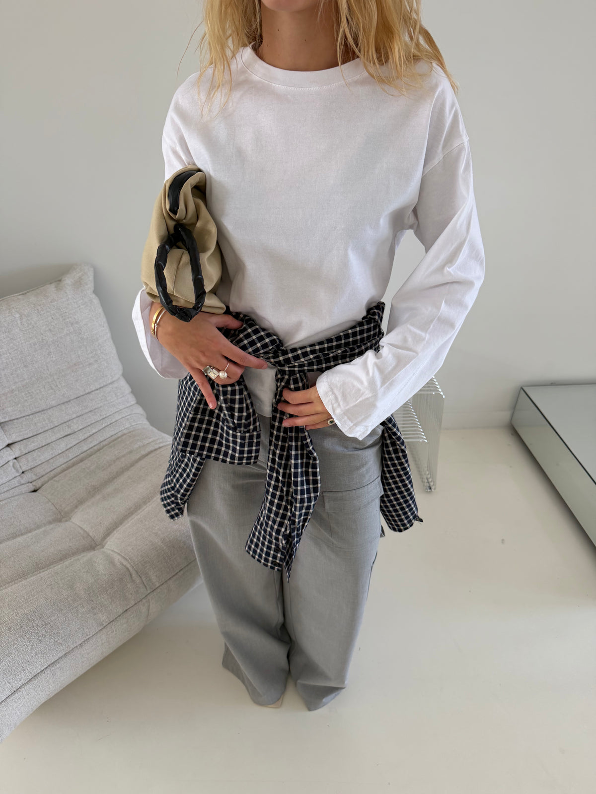Archer | Checked shirt with scarf - Navy