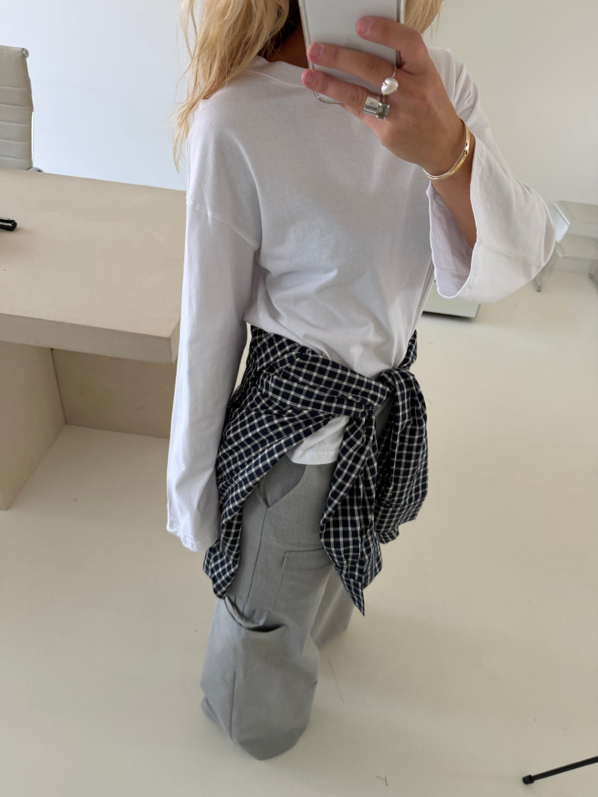 Archer | Checked shirt with scarf - Navy