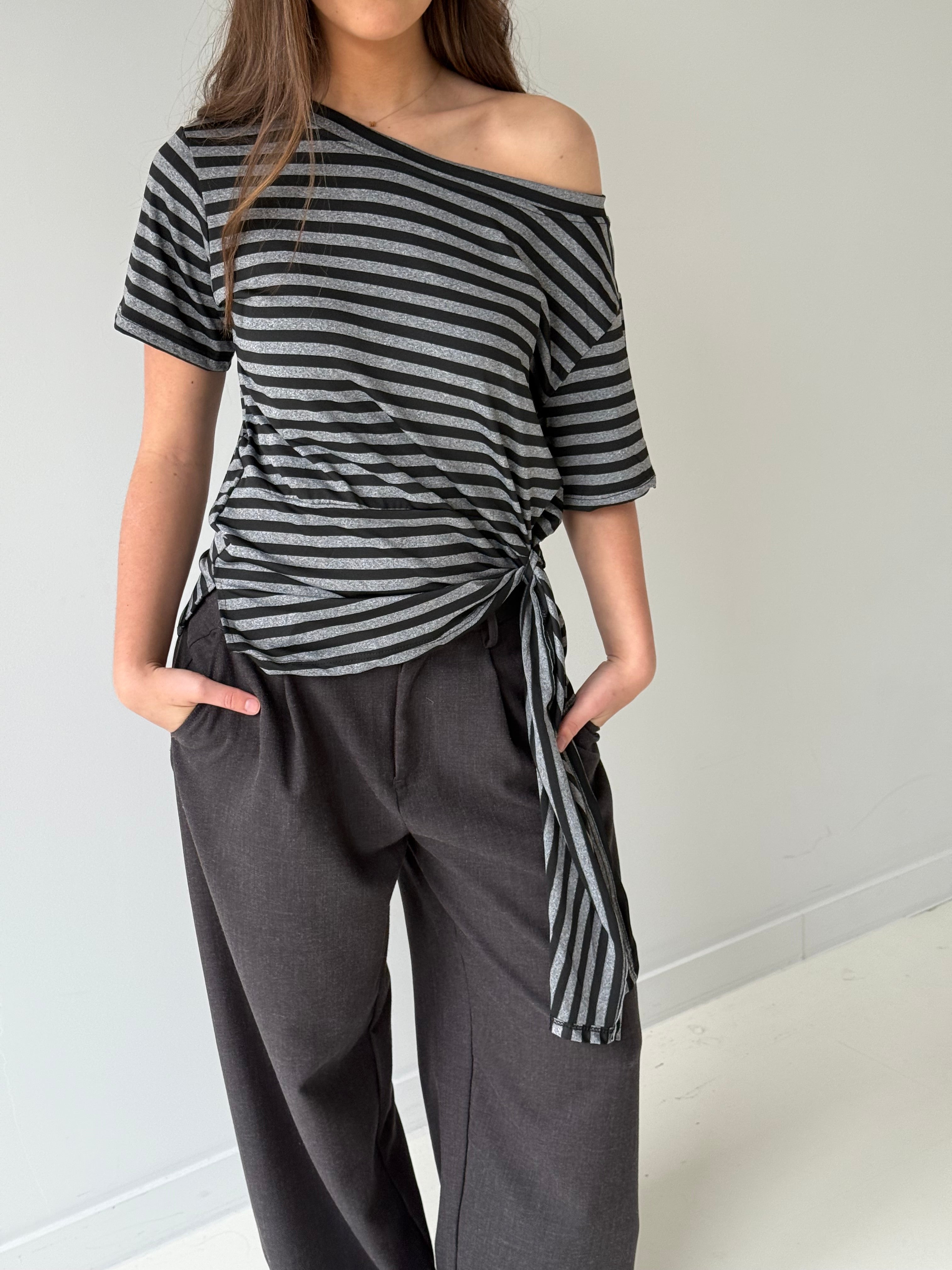 Ayleen | Striped Sied Tied Tshirt