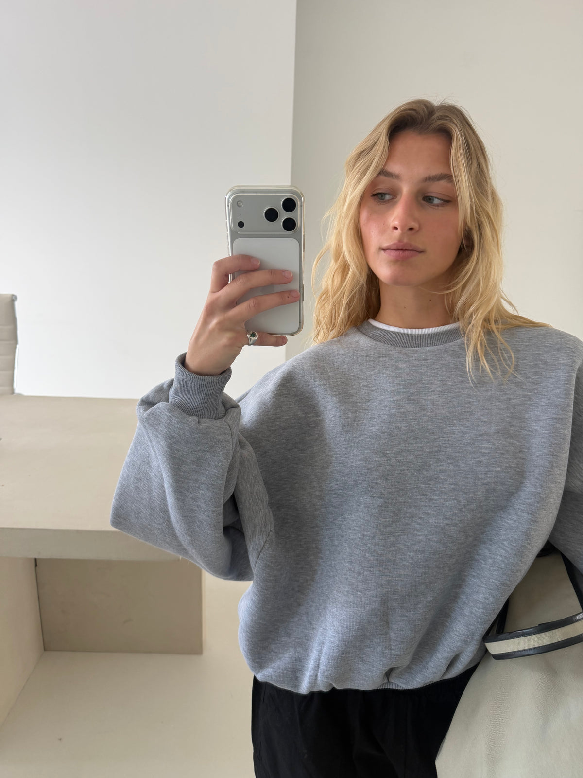 Bryan | Oversized Sweatshirt Double Collar - Grey