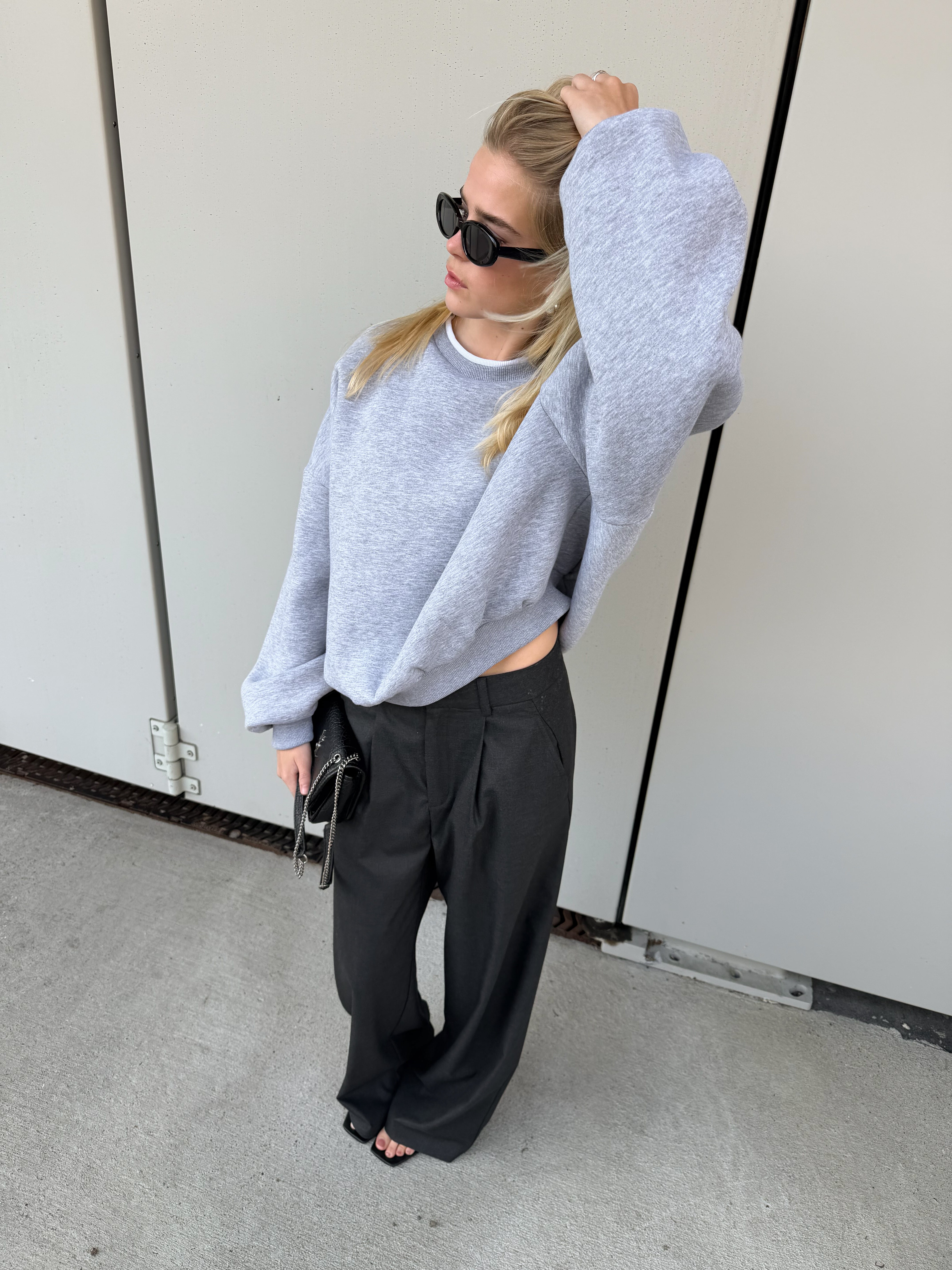 Bryan | Oversized Sweatshirt Double Collar - Grey