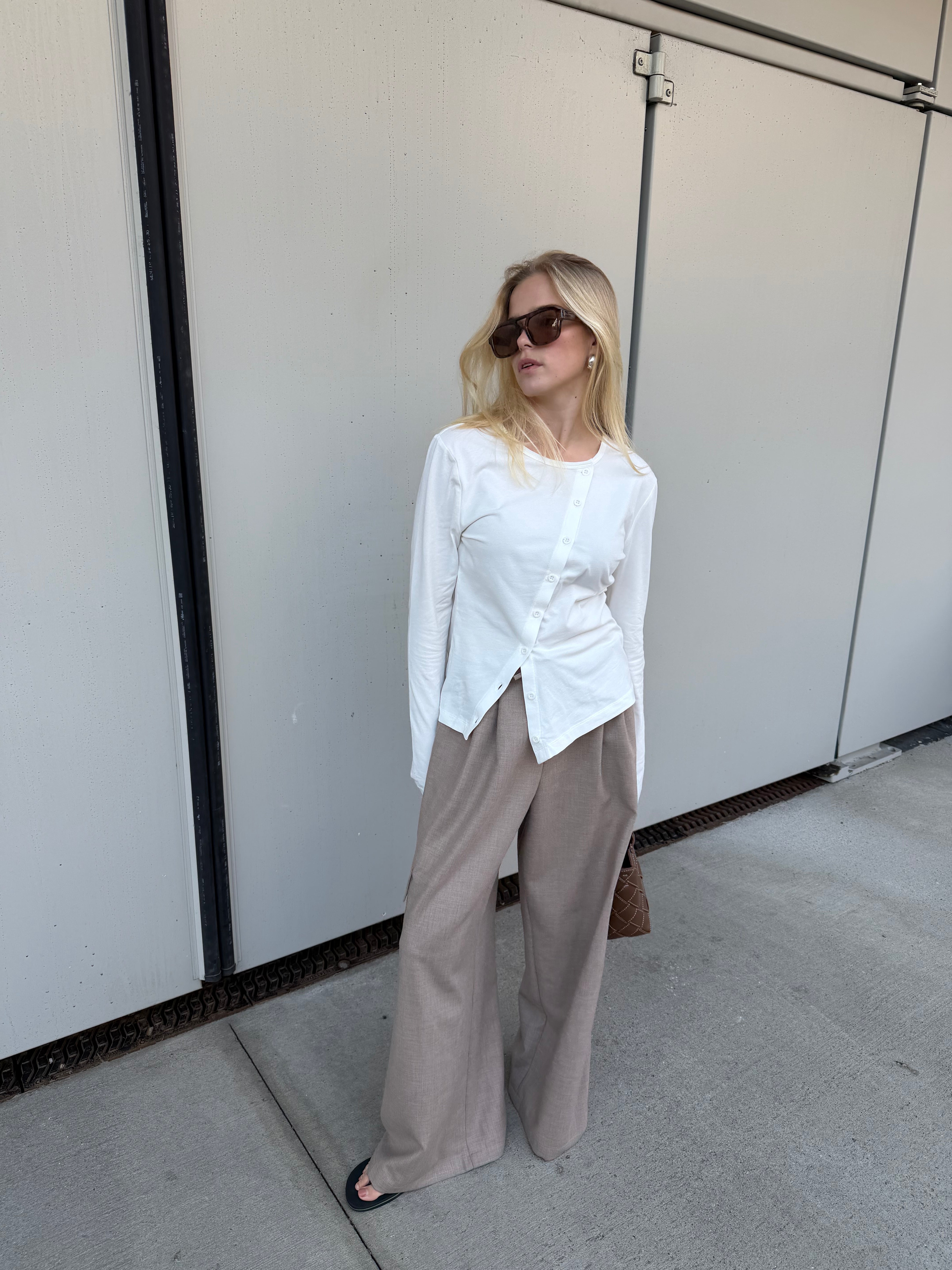 Ava | Buttoned Assymetric Top