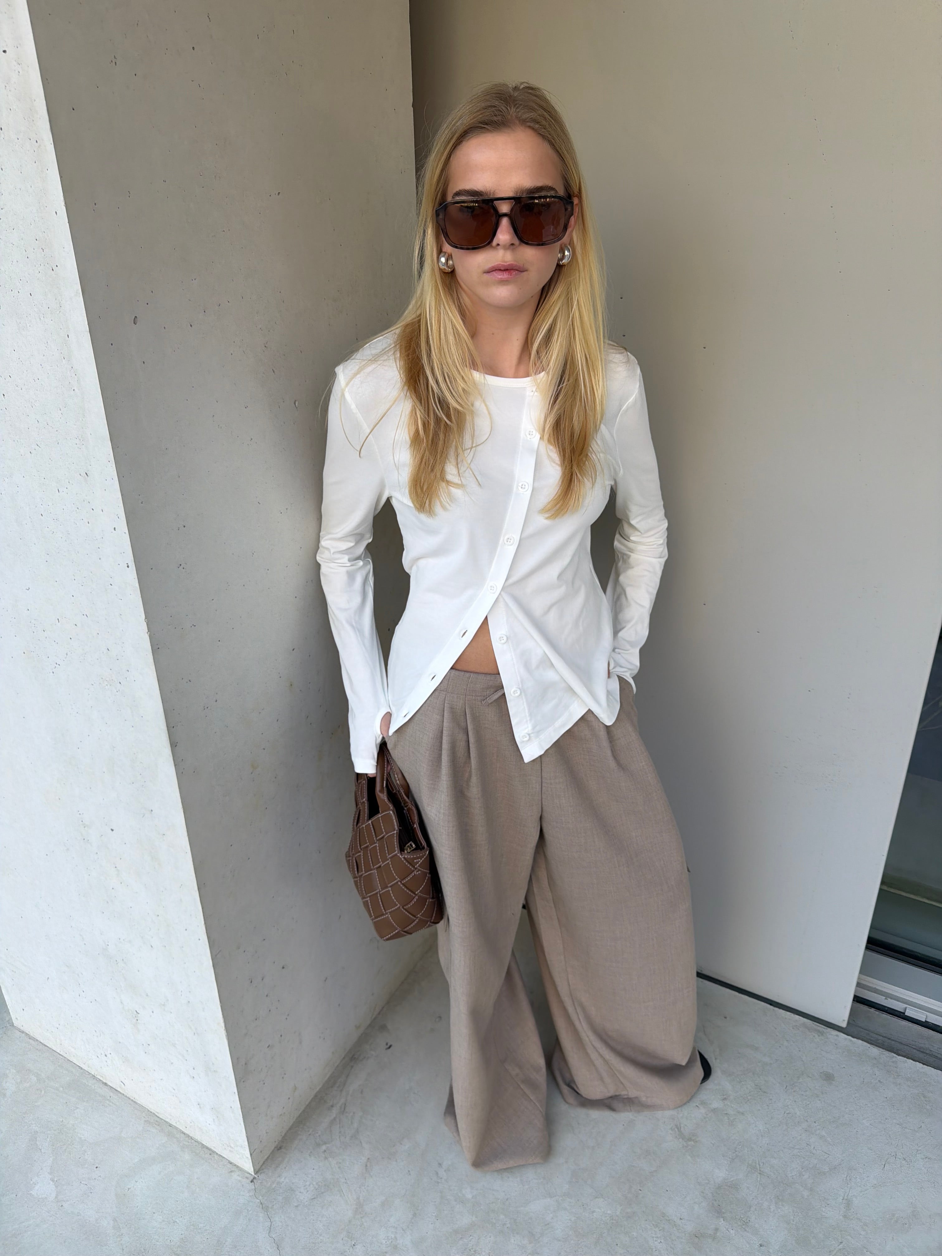 Ava | Buttoned Assymetric Top