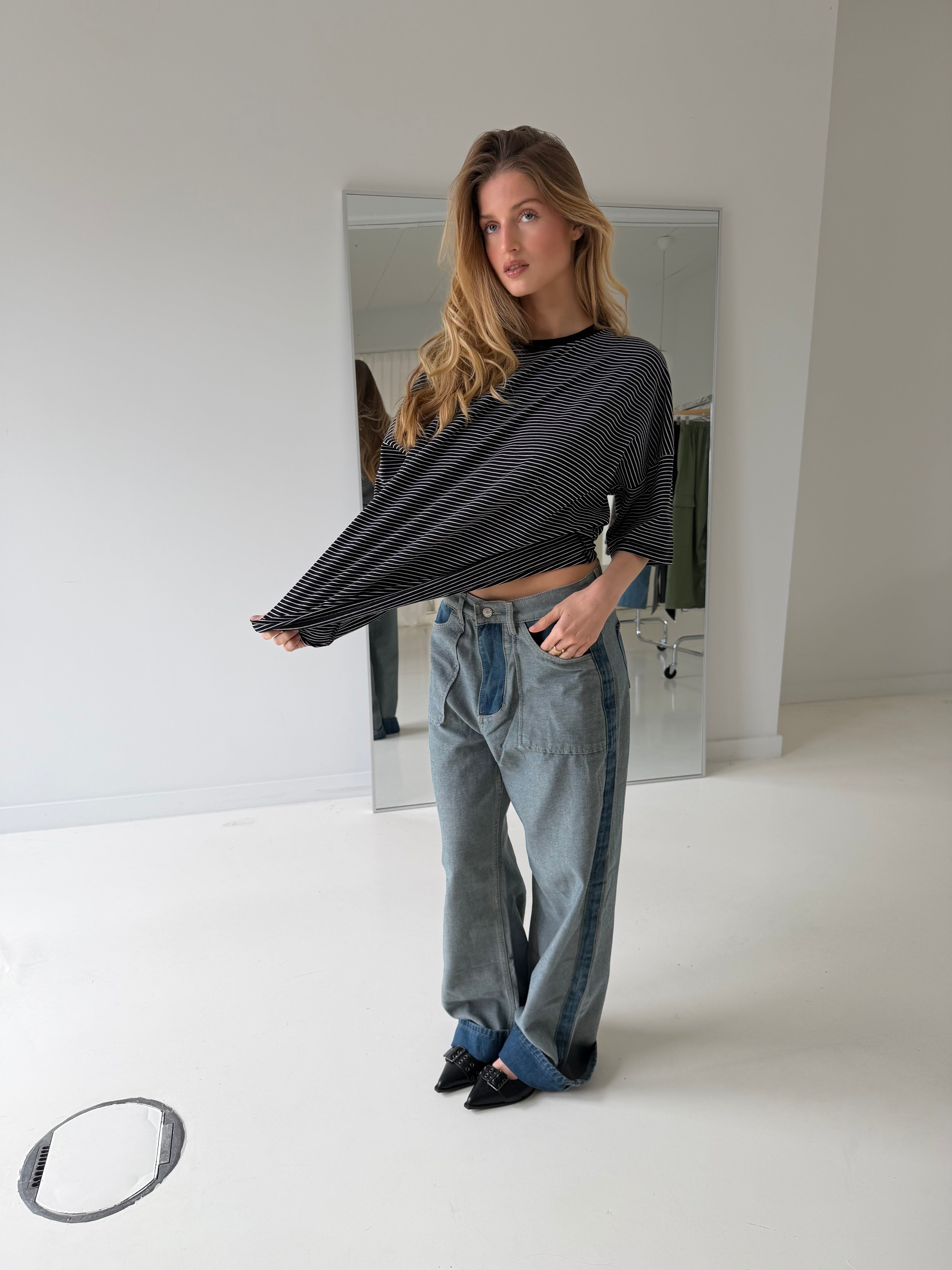 Paige | Patchwork Denim Trousers