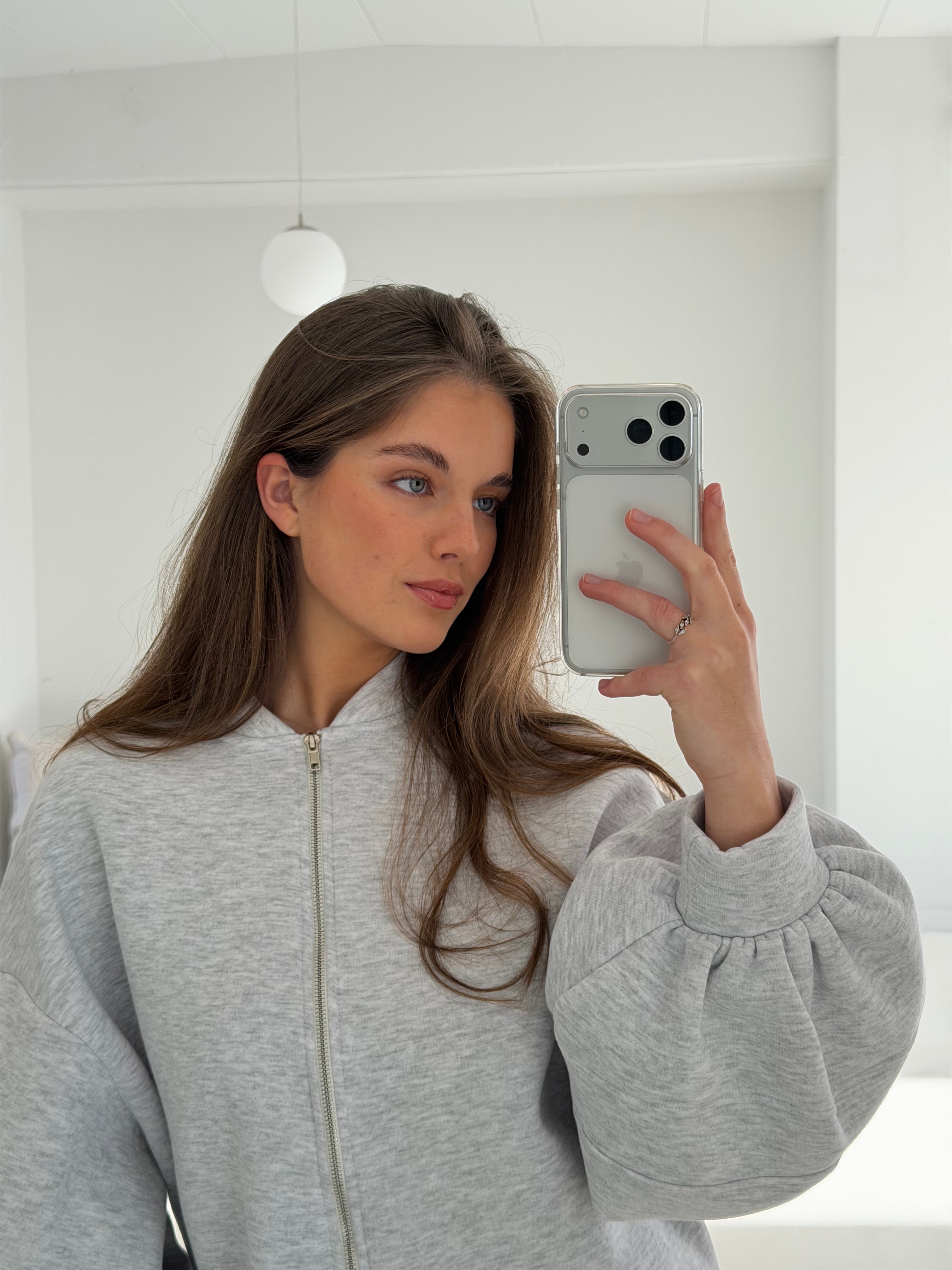 Beth | Zipped Balloon Vest - Light Grey