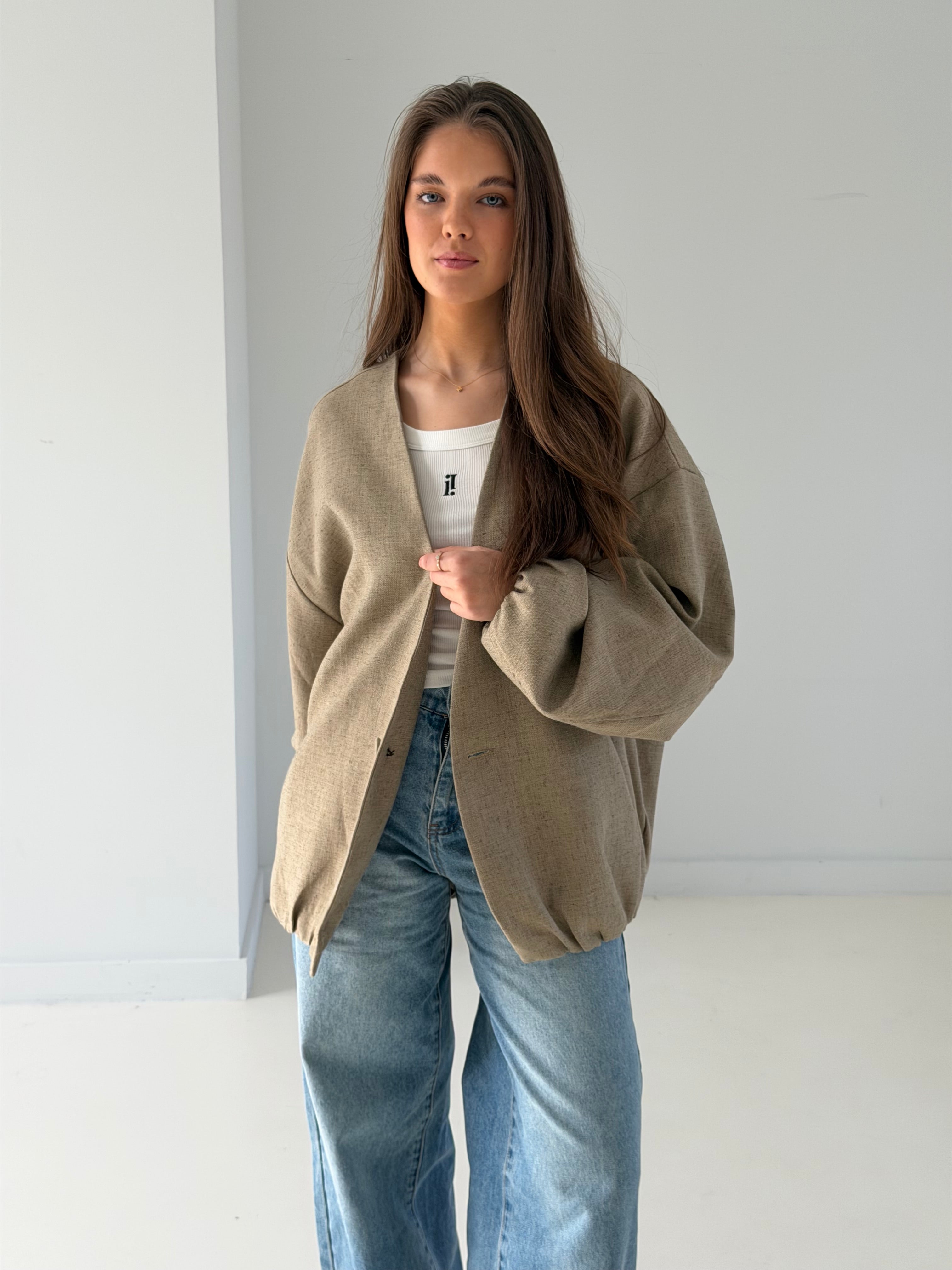 Verity | Button Bomber Jacket