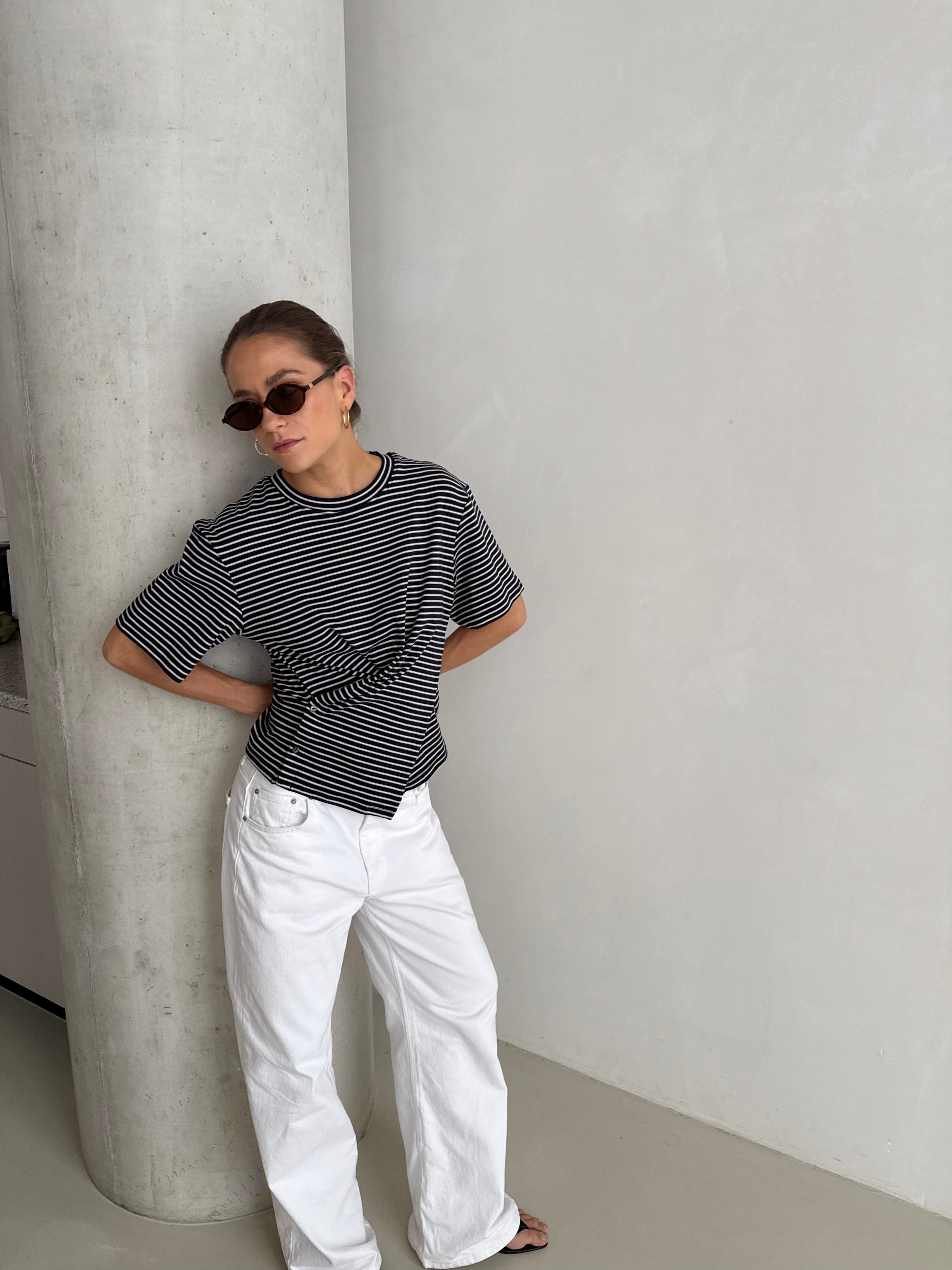 Alyse | Wrapped Tshirt Dark Blue