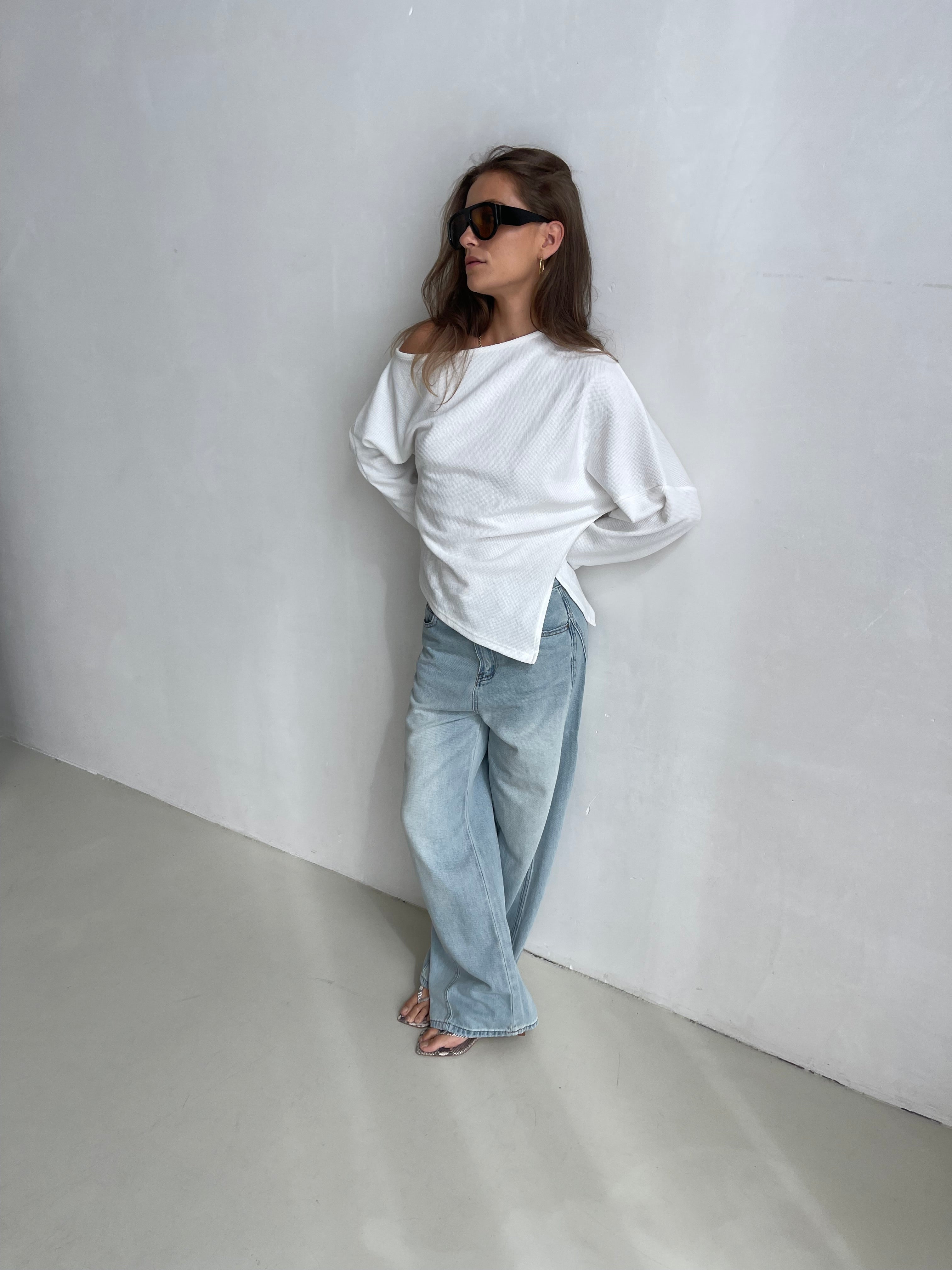 Asher | One Shoulder Top White