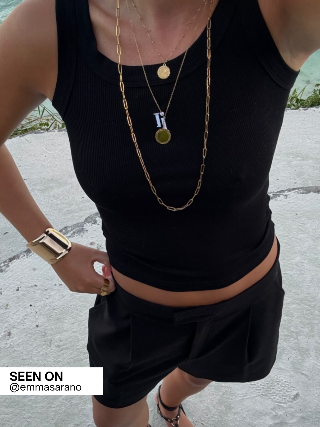 Miisto Logo Embroidery Top Black