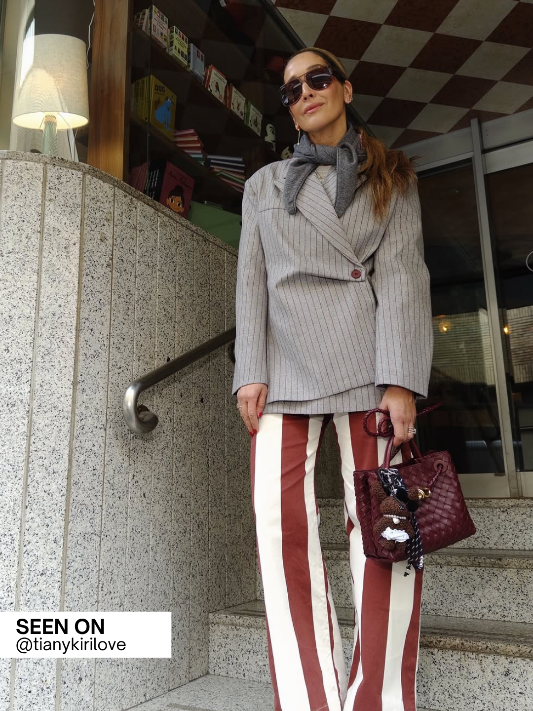 Eden | Side Buttoned Blazer With Stripes