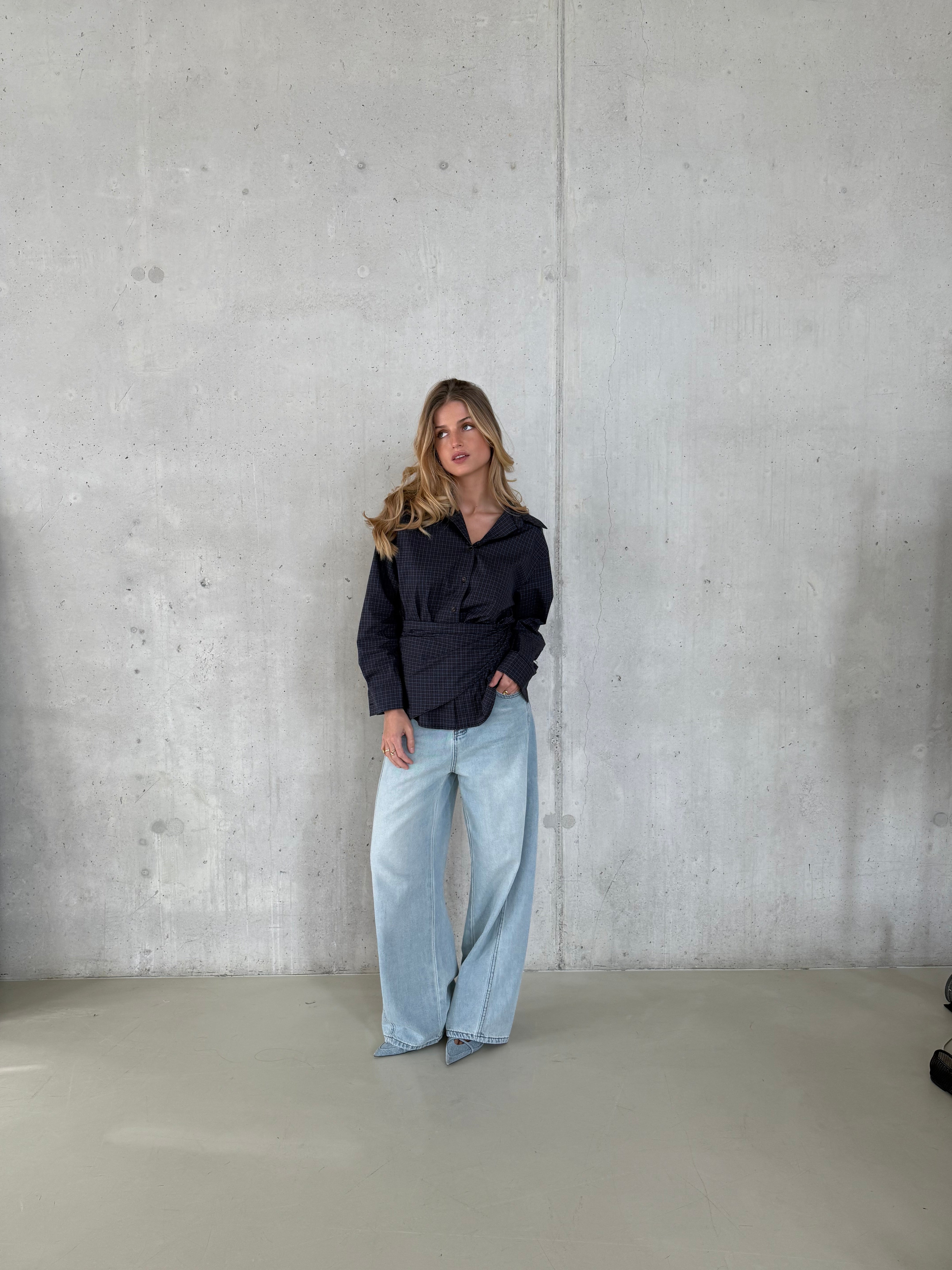 Archer | Striped Shirt With Scarf