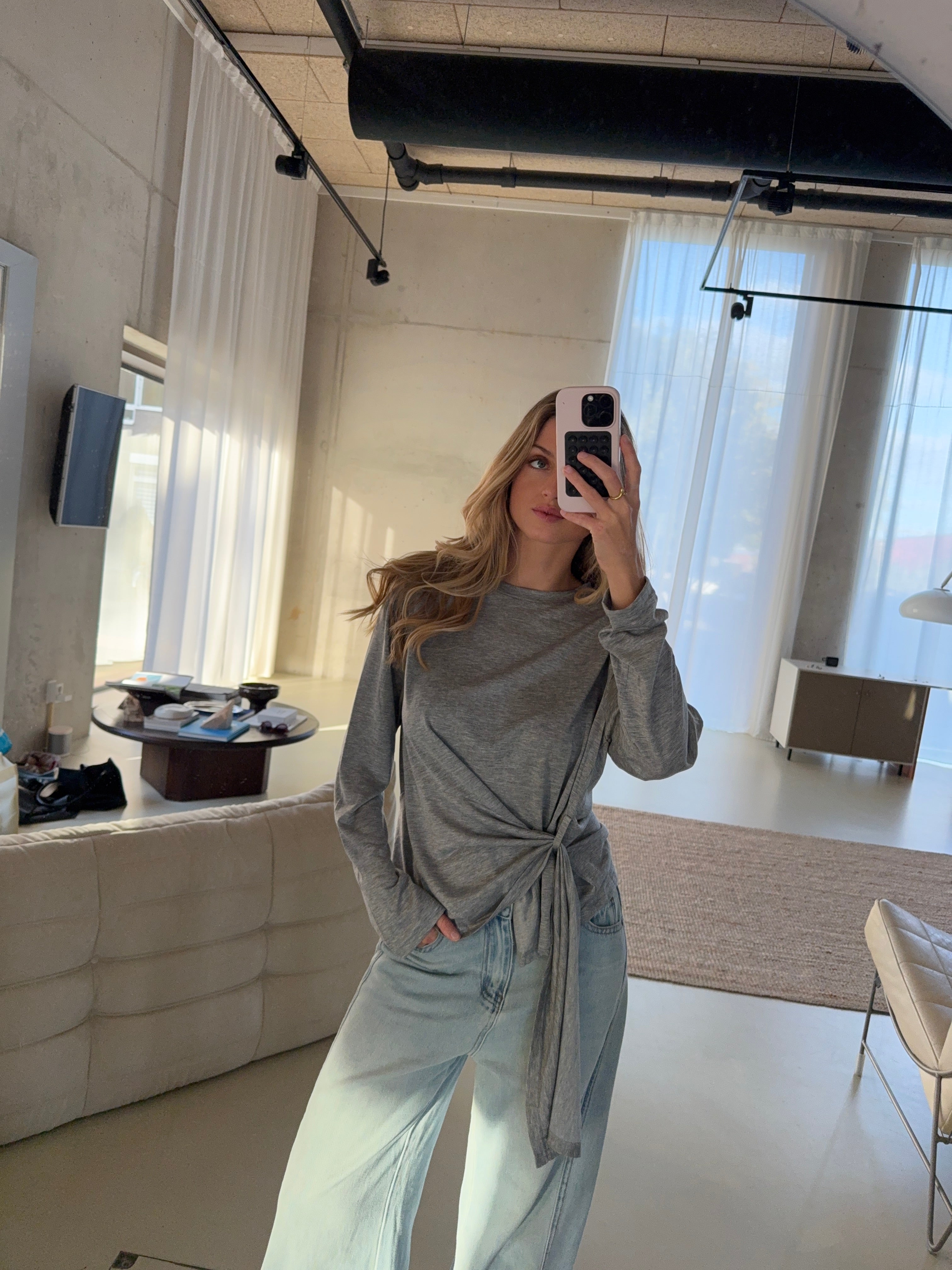 Axel | Side Tied Shirt Grey