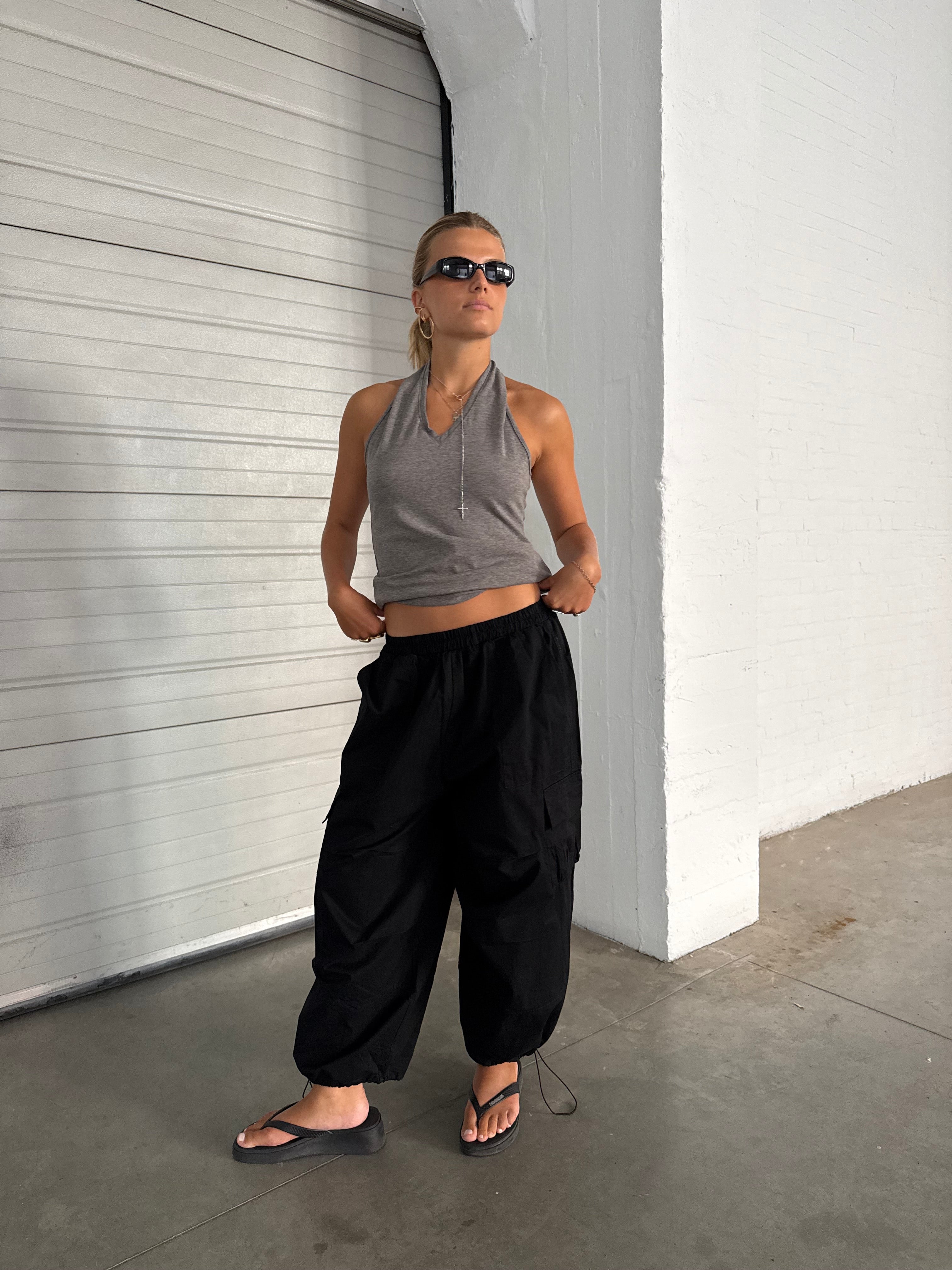 Porter | Balloon Track Cargo Pants - Black