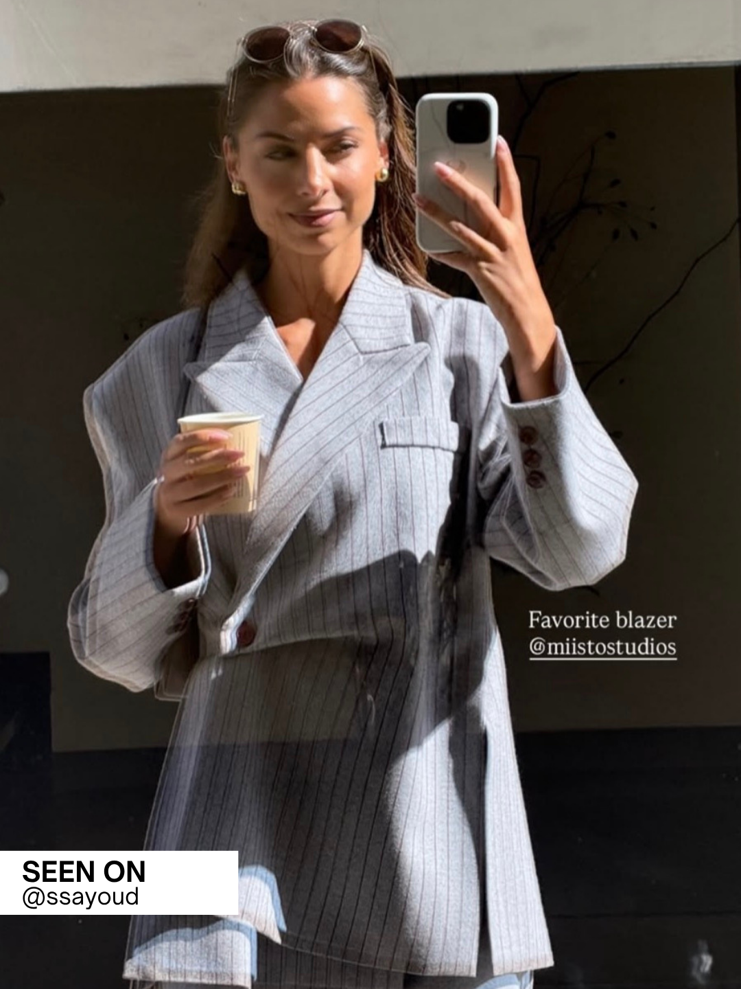 Eden | Side Buttoned Blazer With Stripes