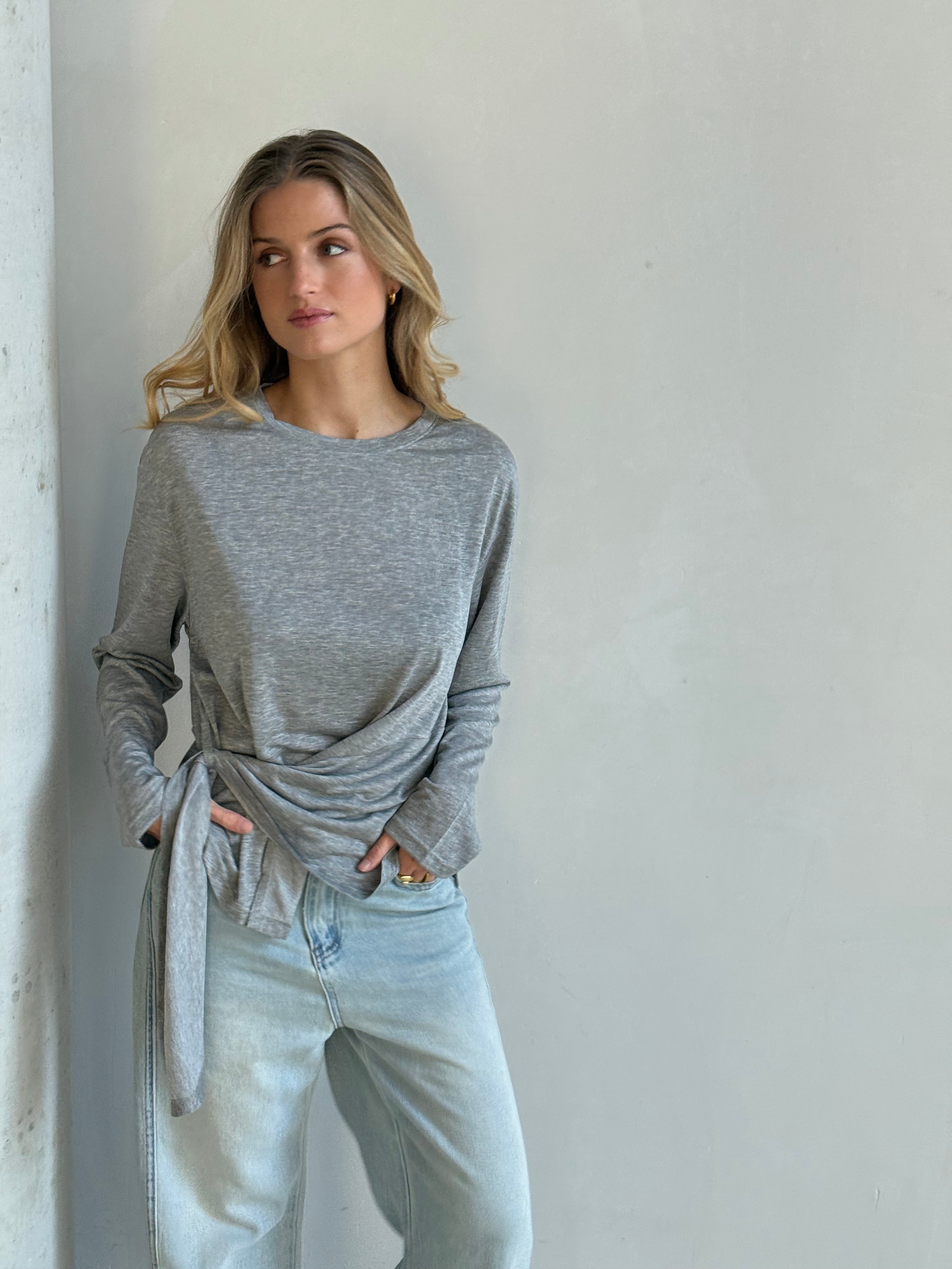 Axel | Side Tied Shirt Grey