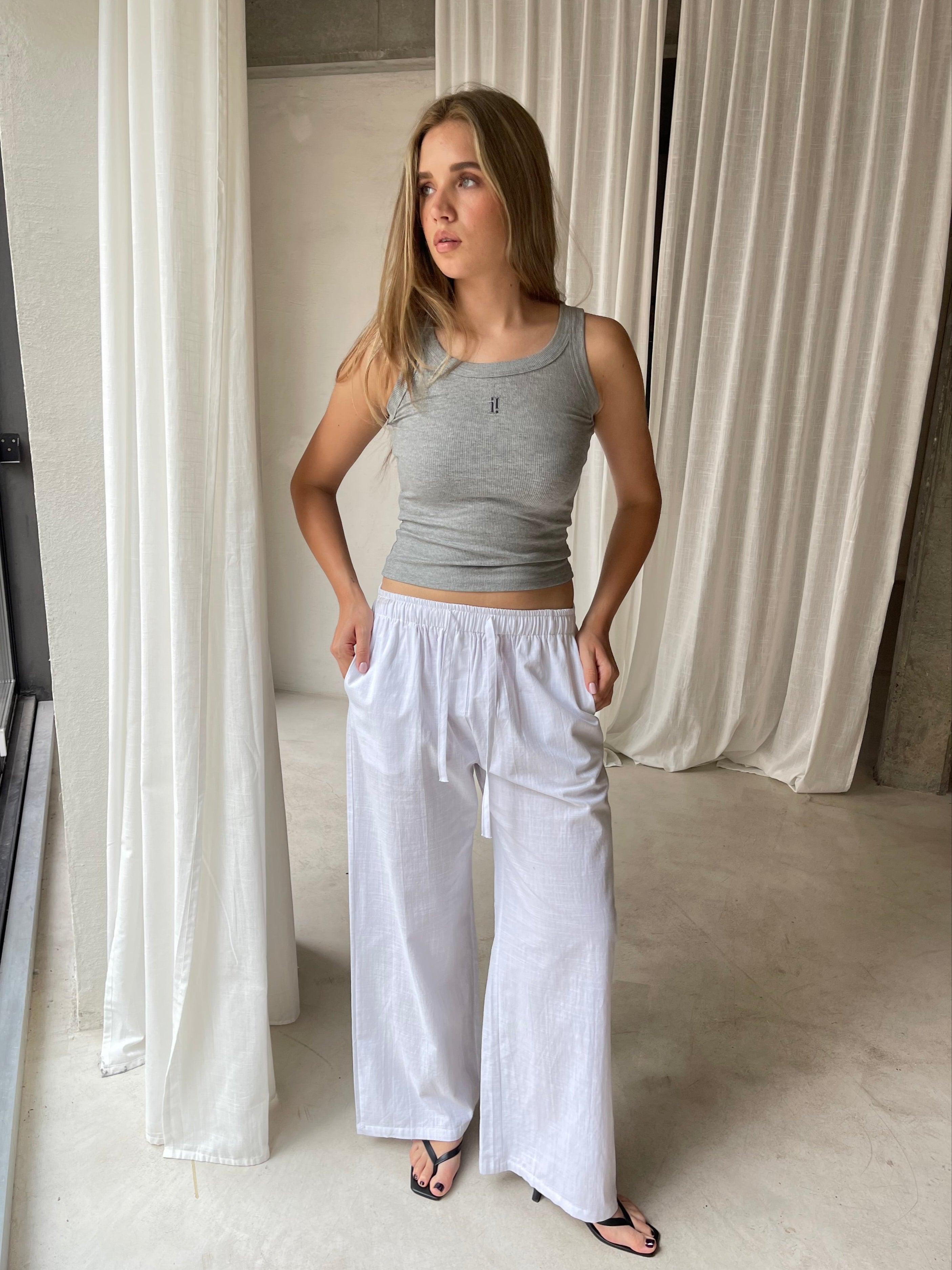 Miisto Logo Embroidery Top Grey