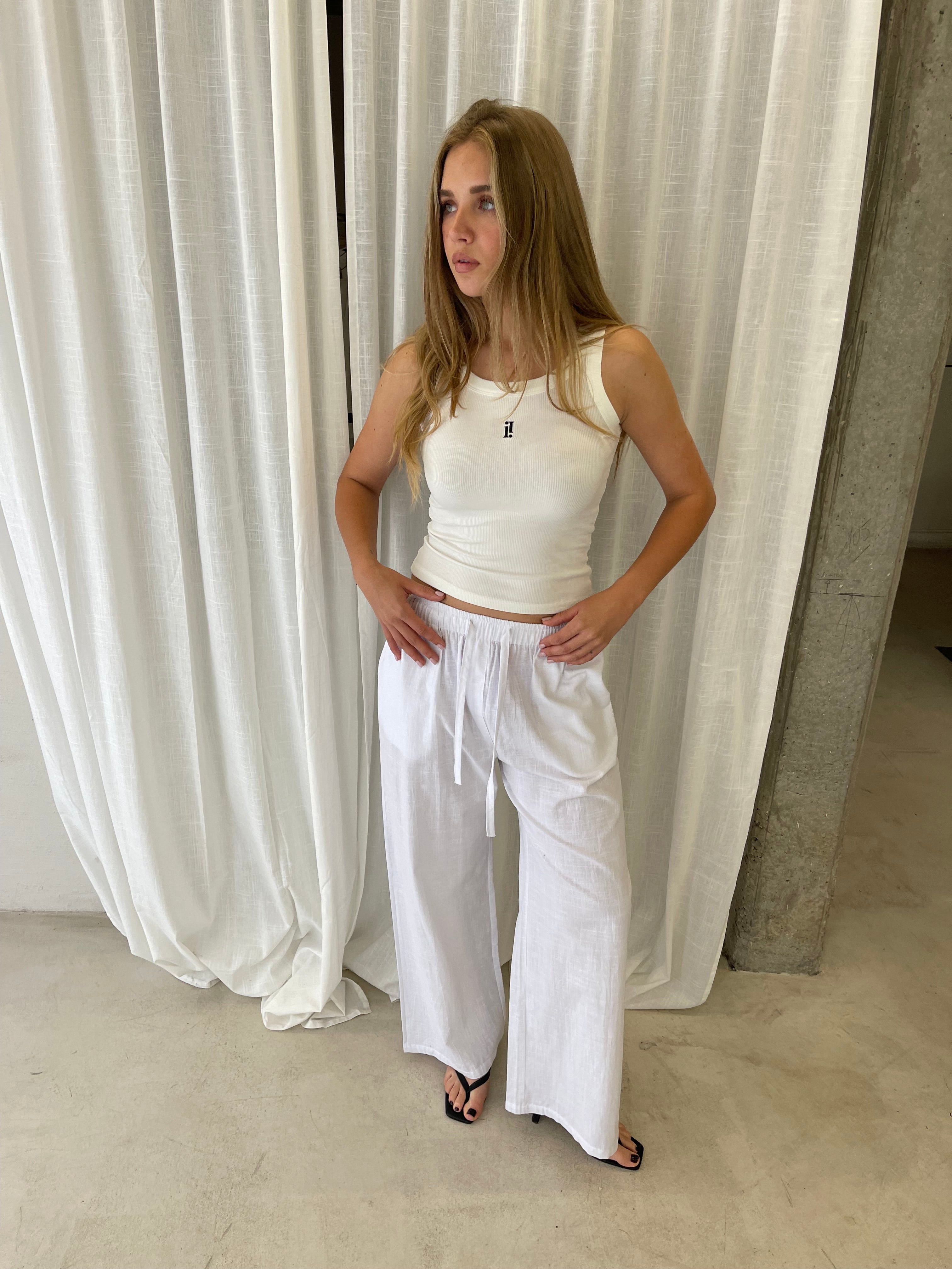 Miisto Logo Embroidery Top White