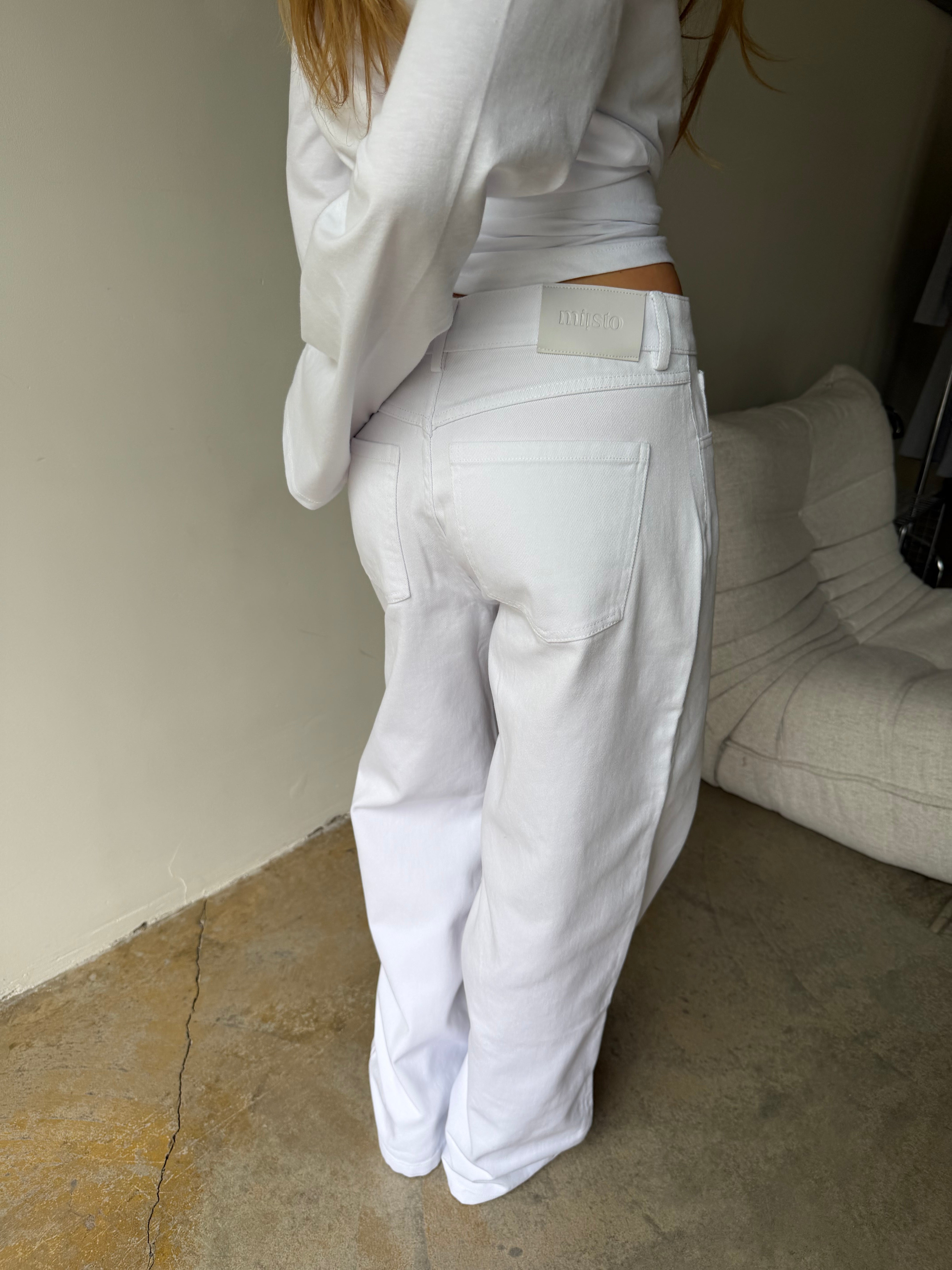 Peyton | Wide Leg Jeans - White