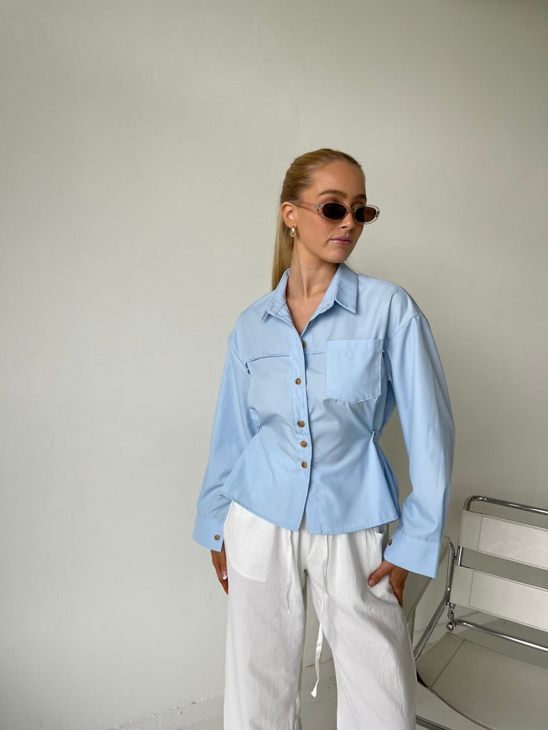 Abby | Buttoned Waist Blouse