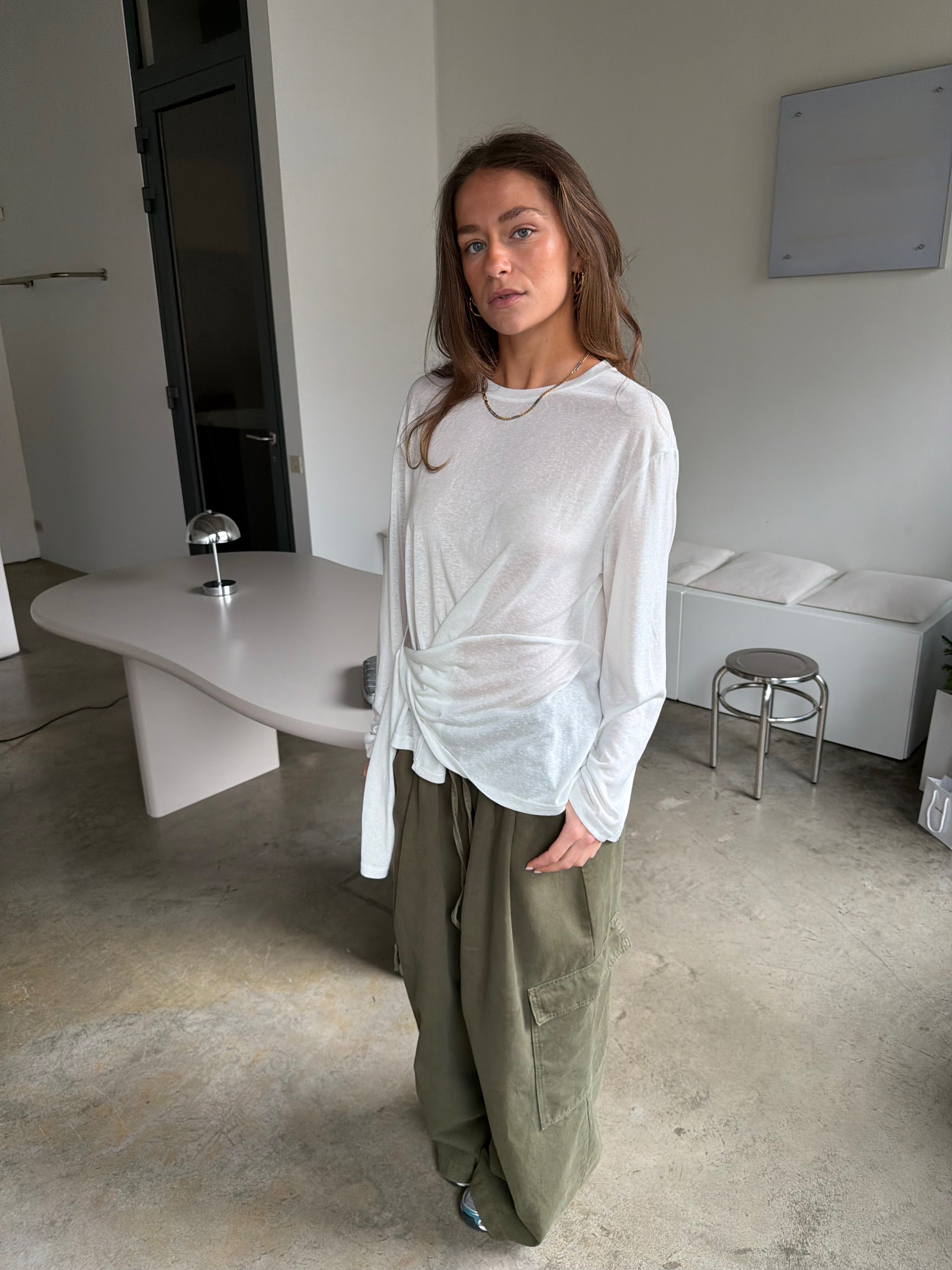 Axel | Side Tied Shirt White