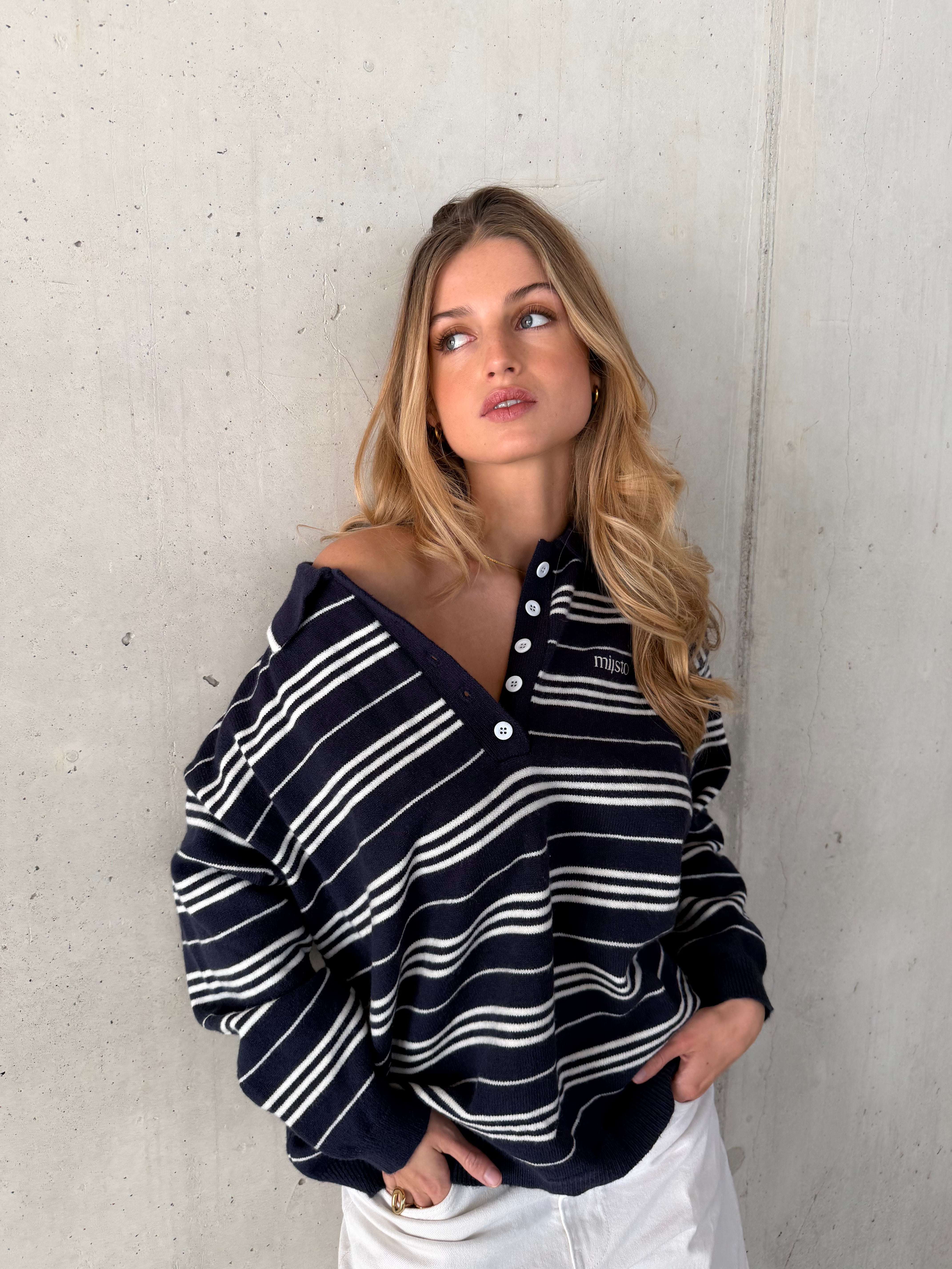 Blake | Striped Logo Sweater