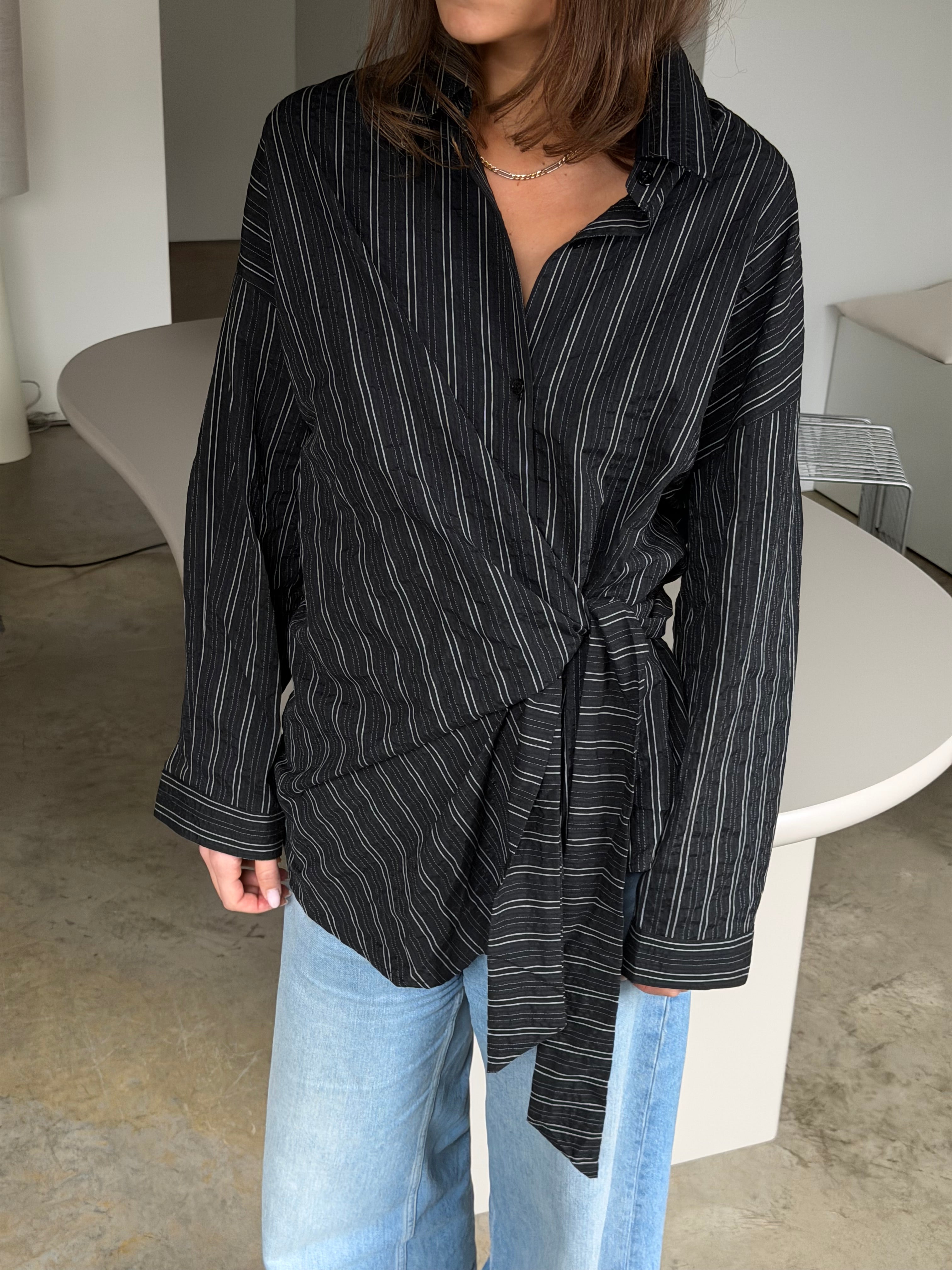 Alice | Side Wrapped Oversized Shirt