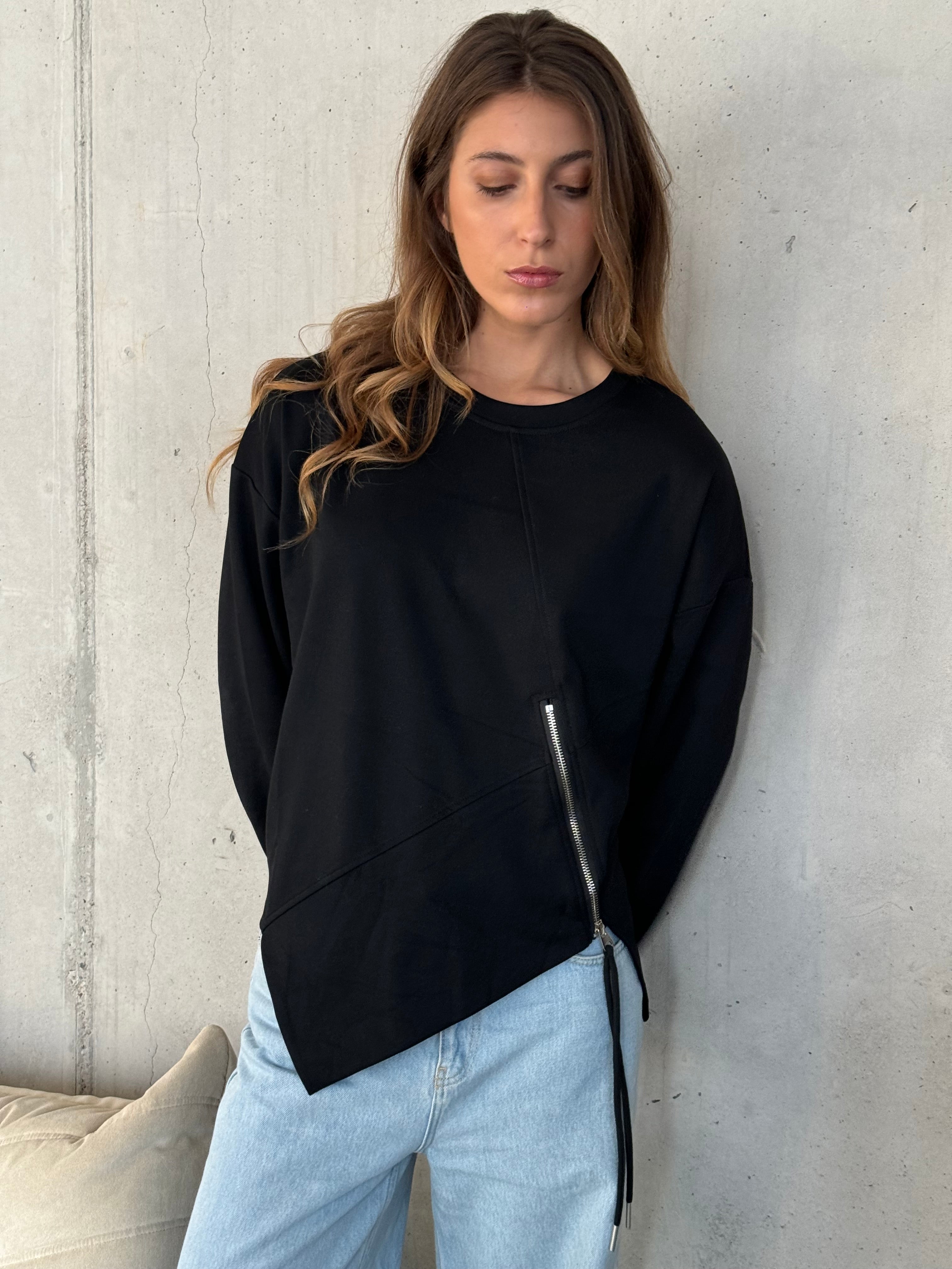 Baylor | Assymetric Zipper Sweater