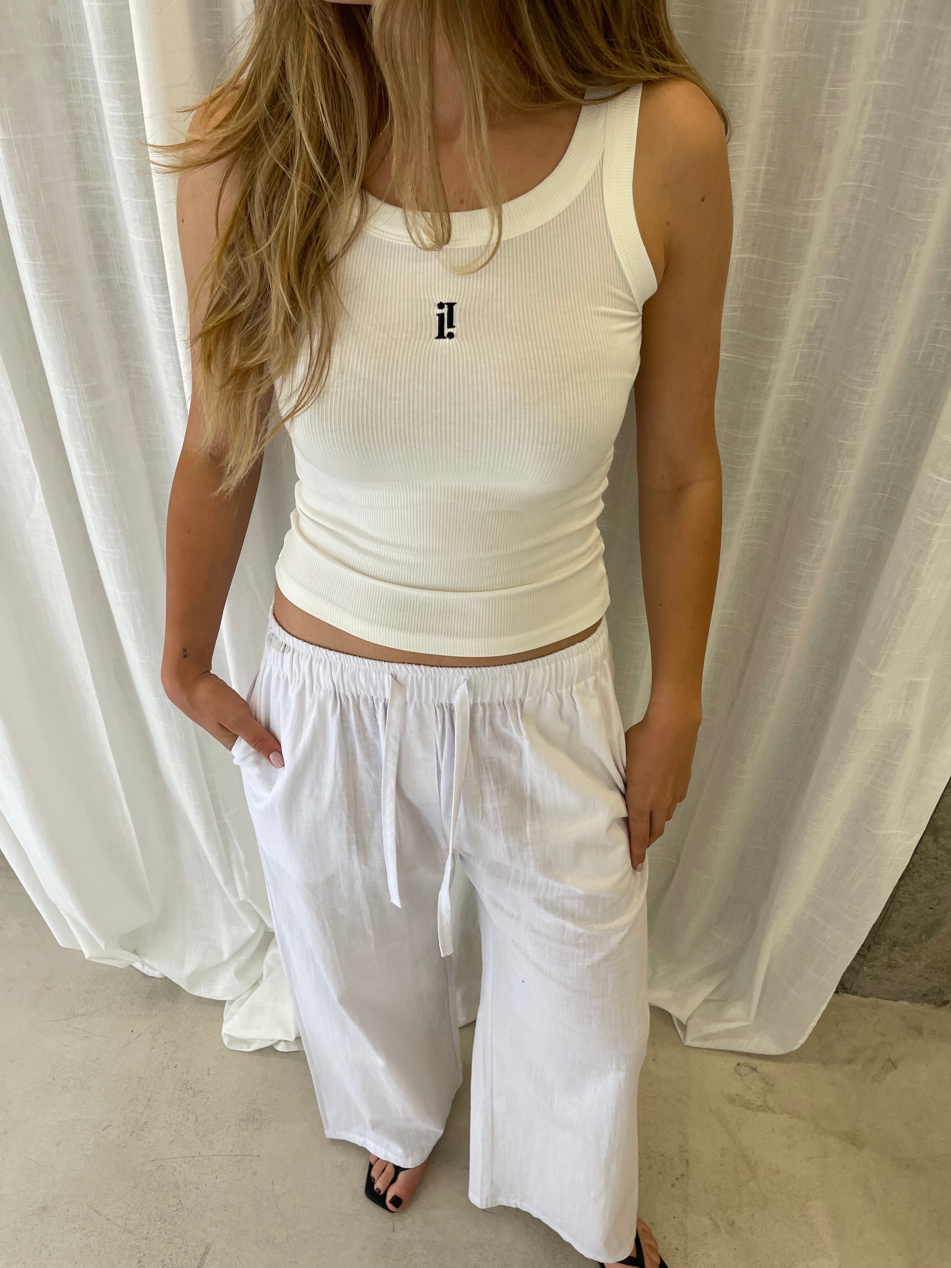 Miisto Logo Embroidery Top White