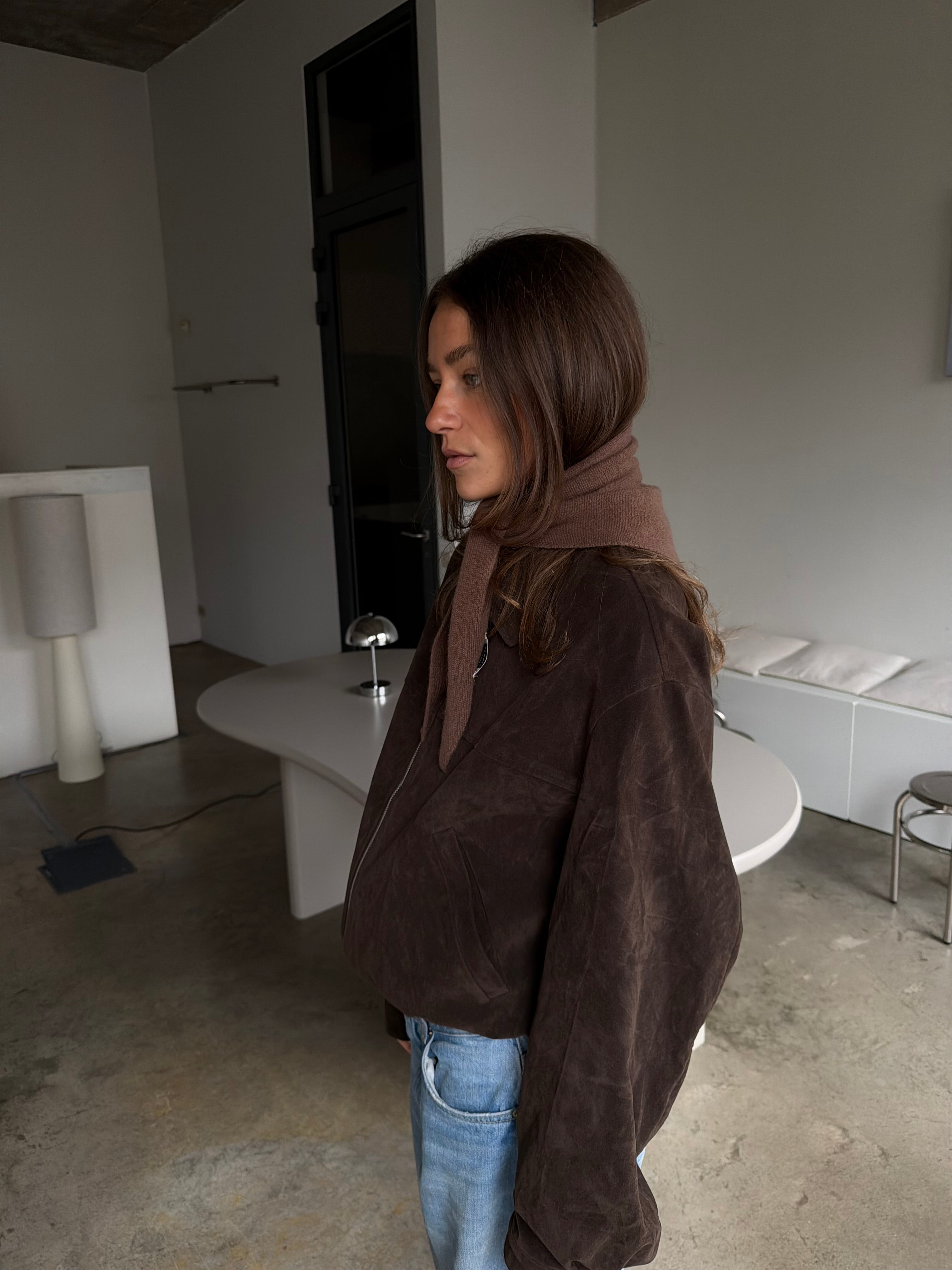 Wool Triangle Scarf - Beige