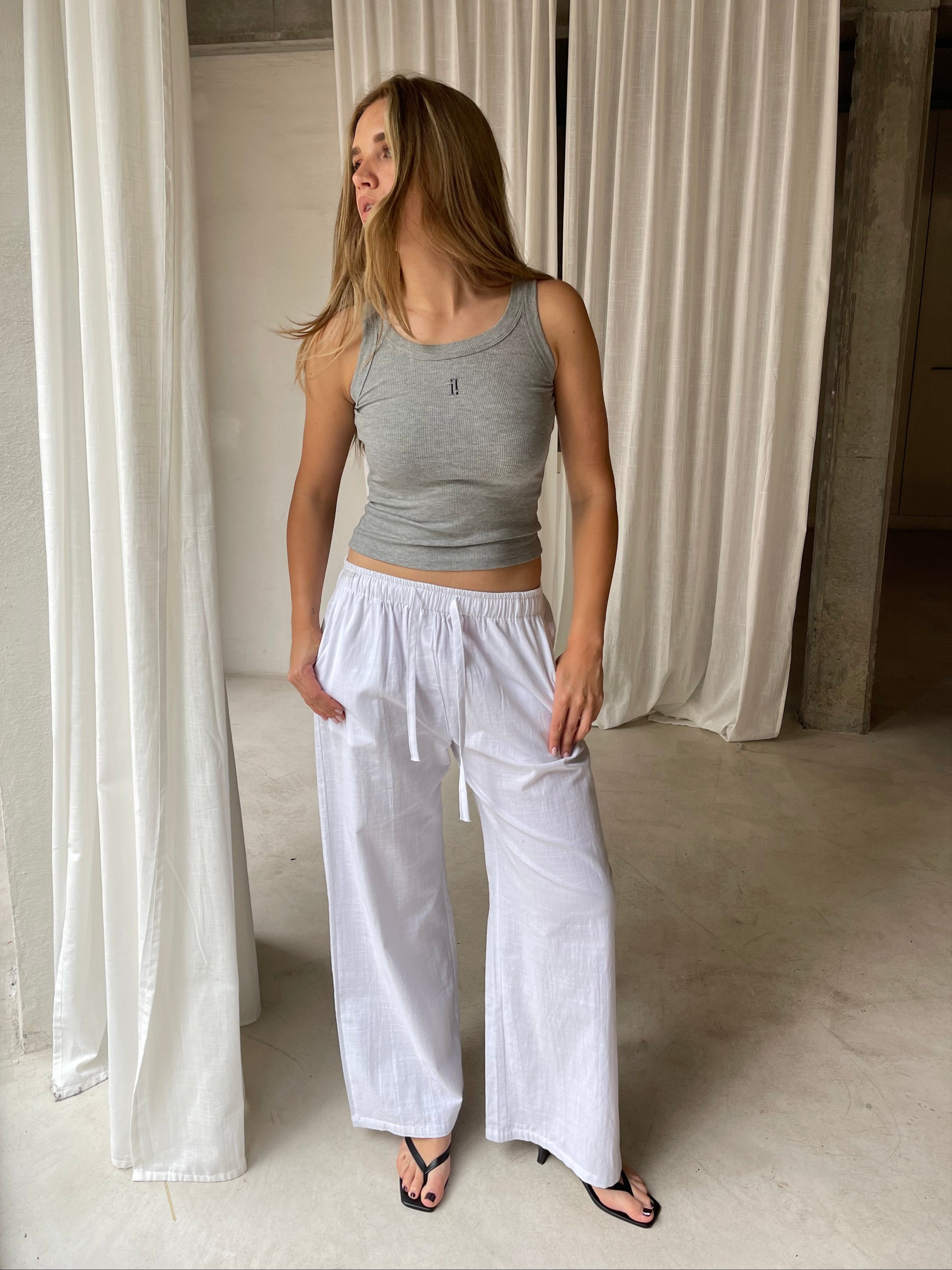 Miisto Logo Embroidery Top Grey