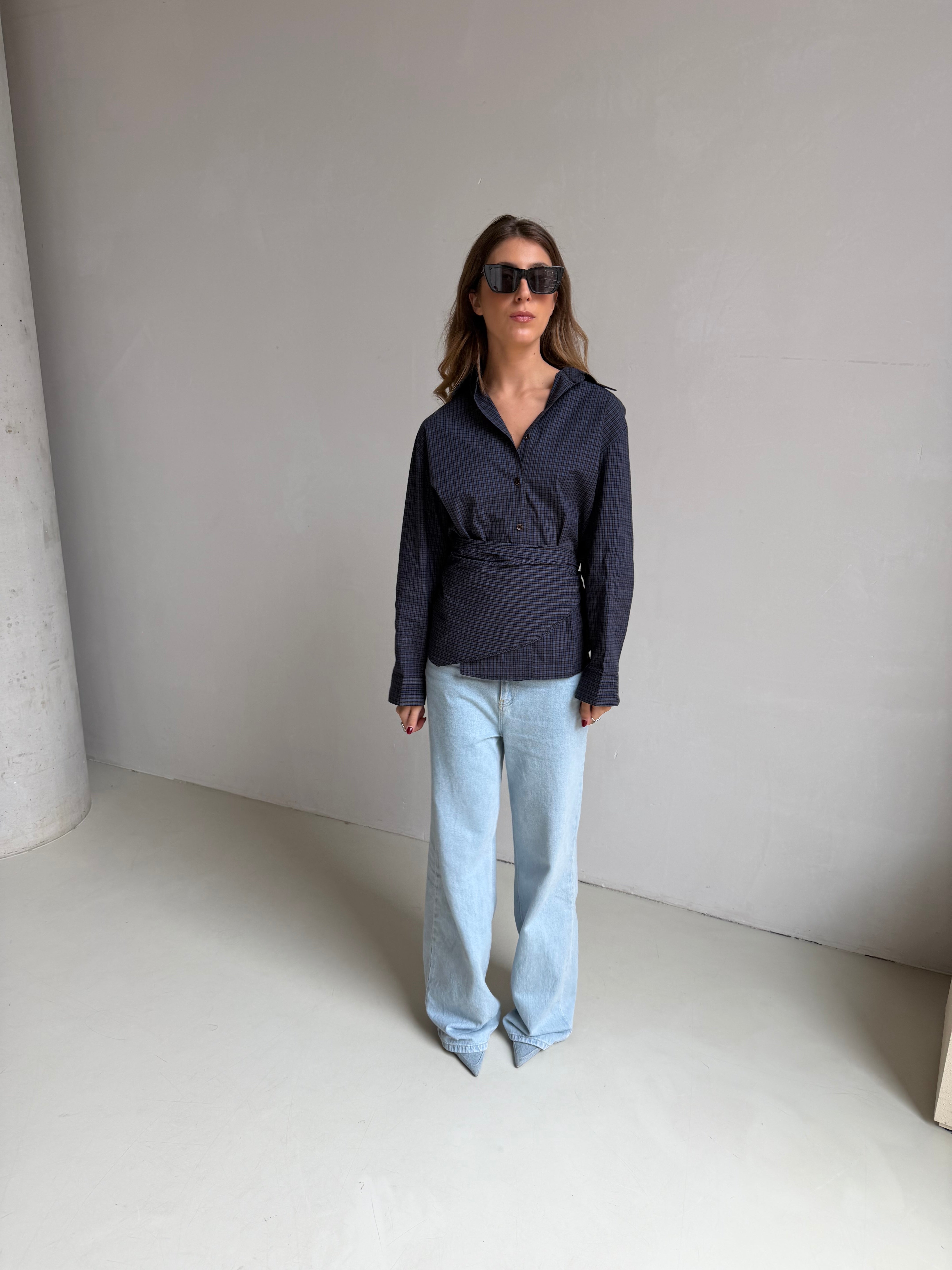 Archer | Striped Shirt With Scarf