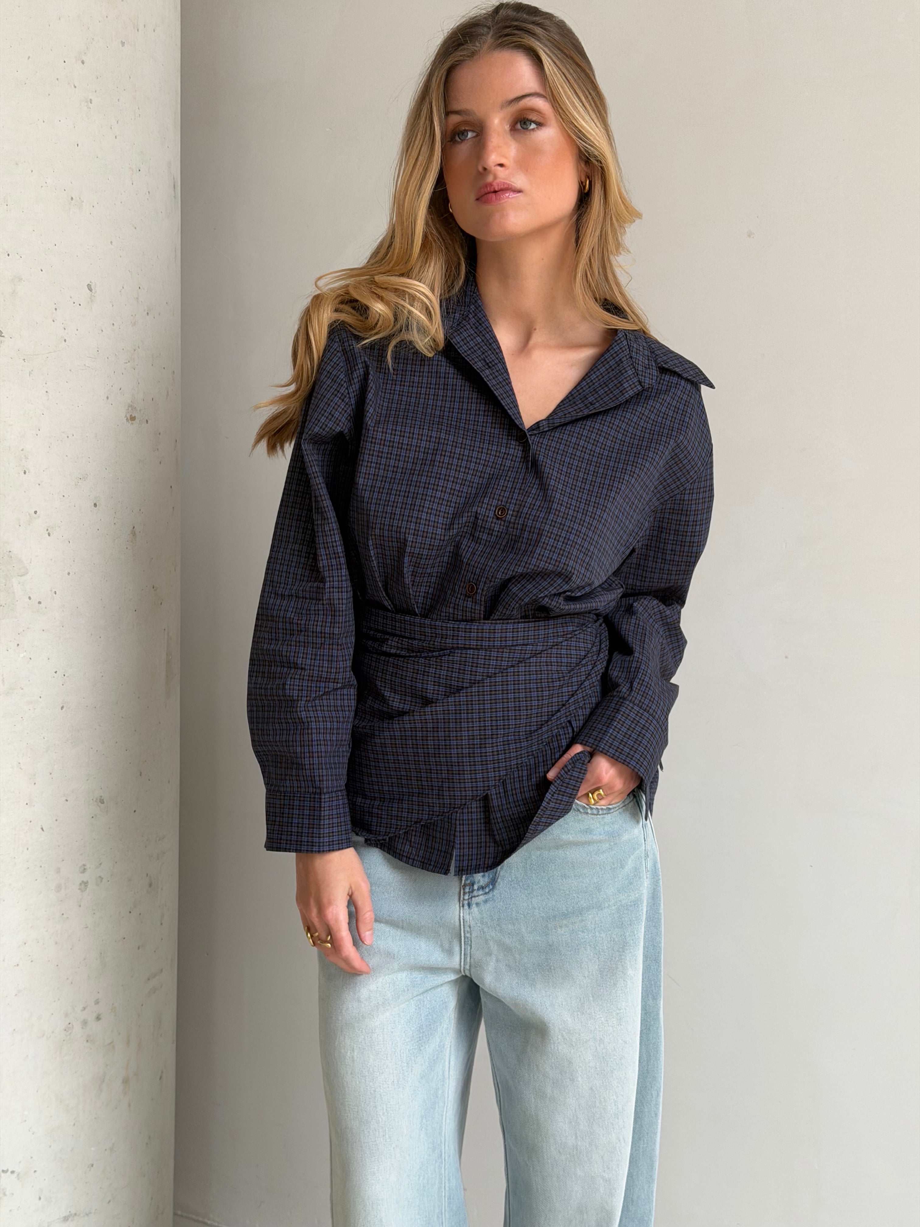 Archer | Striped Shirt With Scarf