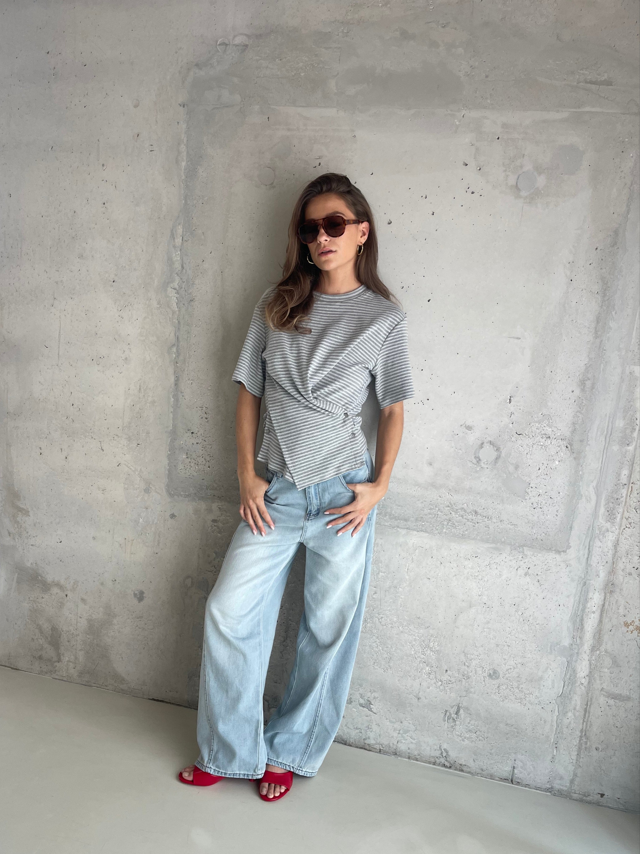 Alyse | Wrapped Tshirt Grey